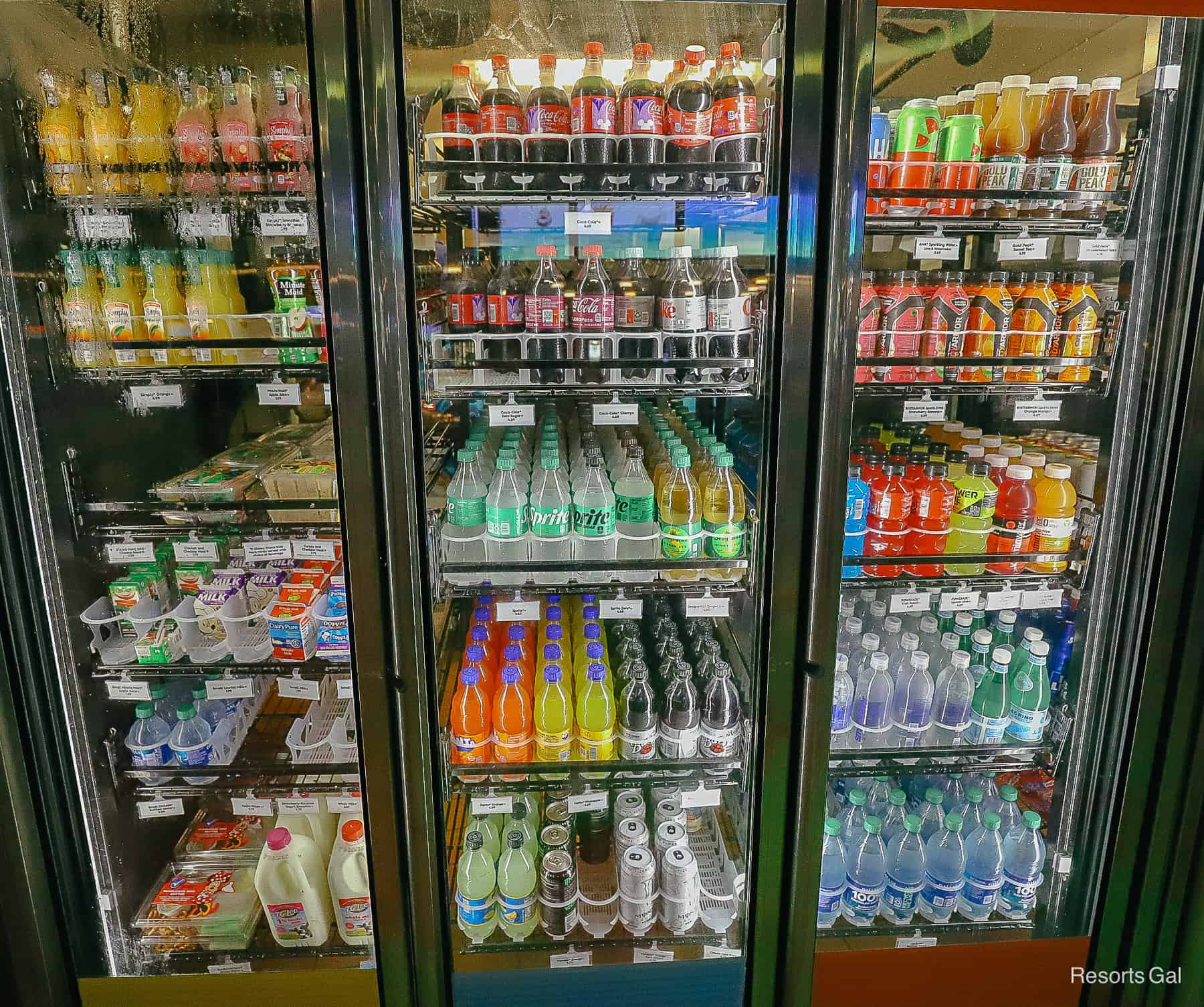 selection of drinks, milk, and juice at Art of Animation Resort 