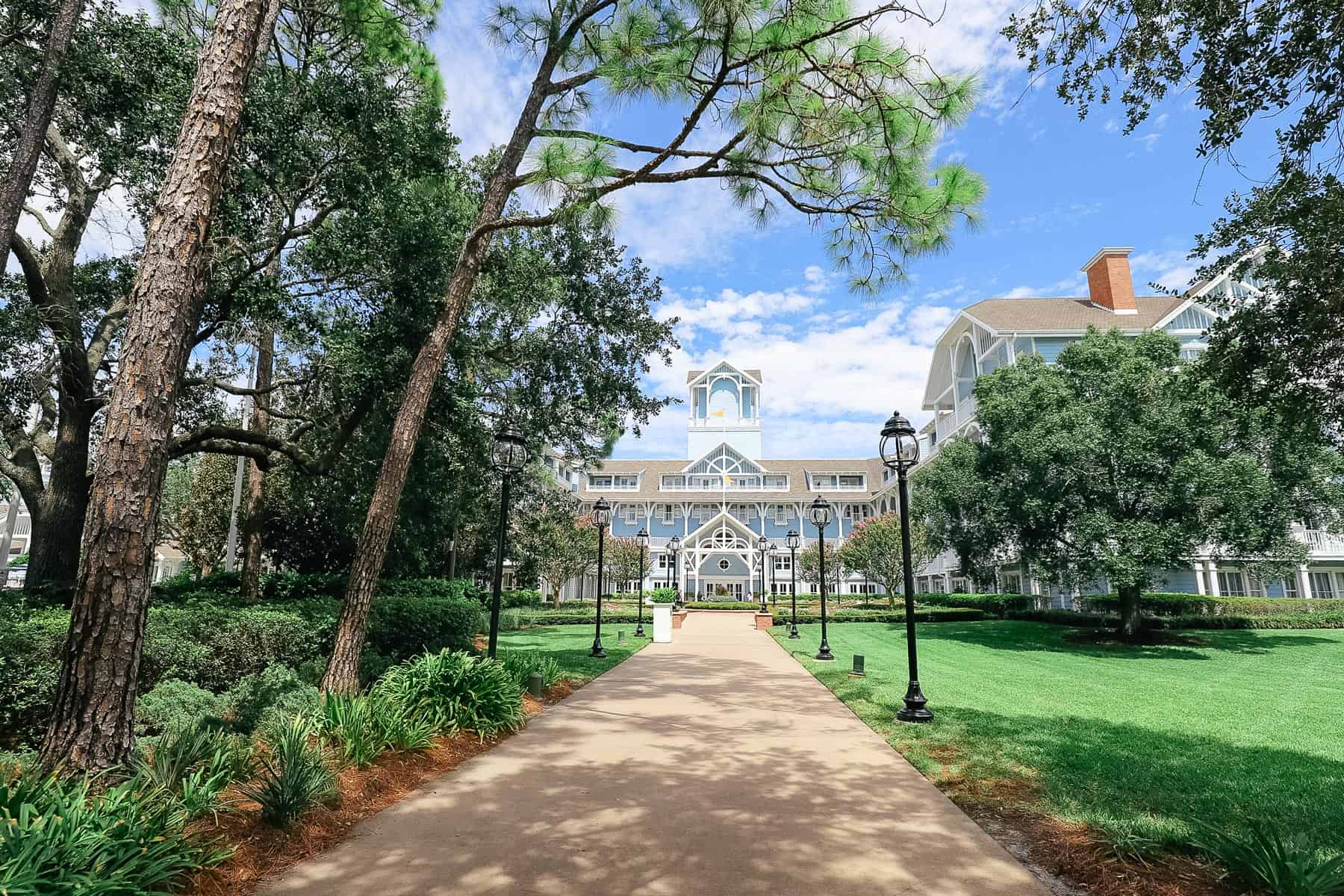 Disney's Beach Club Resort with blue skies 