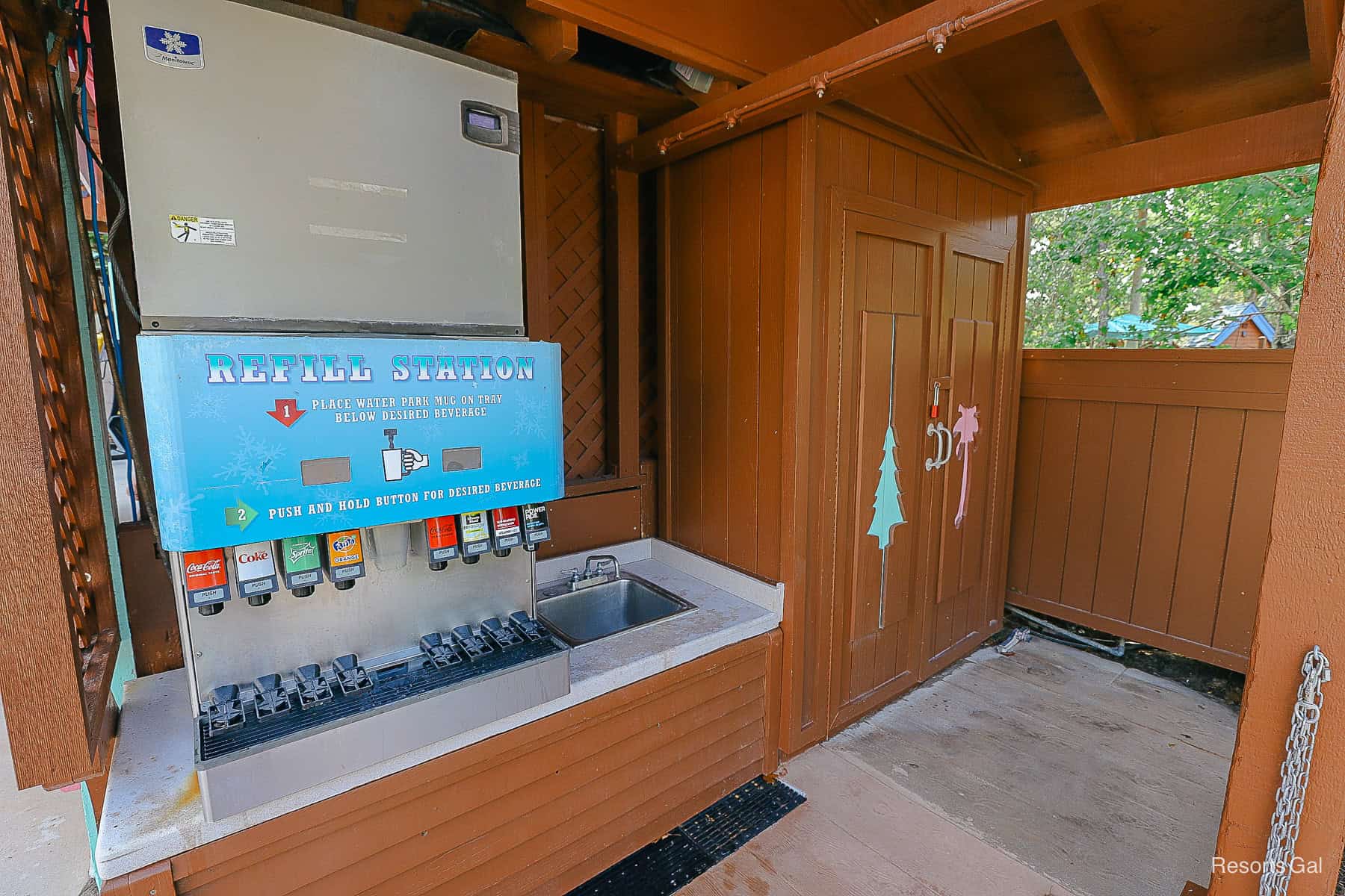 a refillable beverage station and sink 