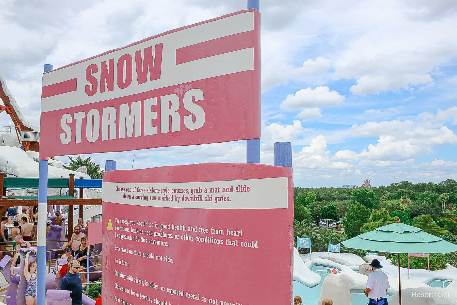 guests waiting in line for the Snow Stormers