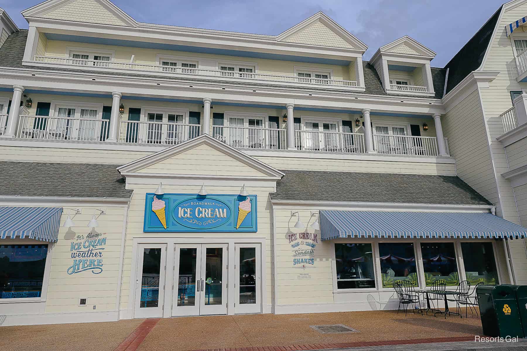 the ice cream shop at Disney's Boardwalk 