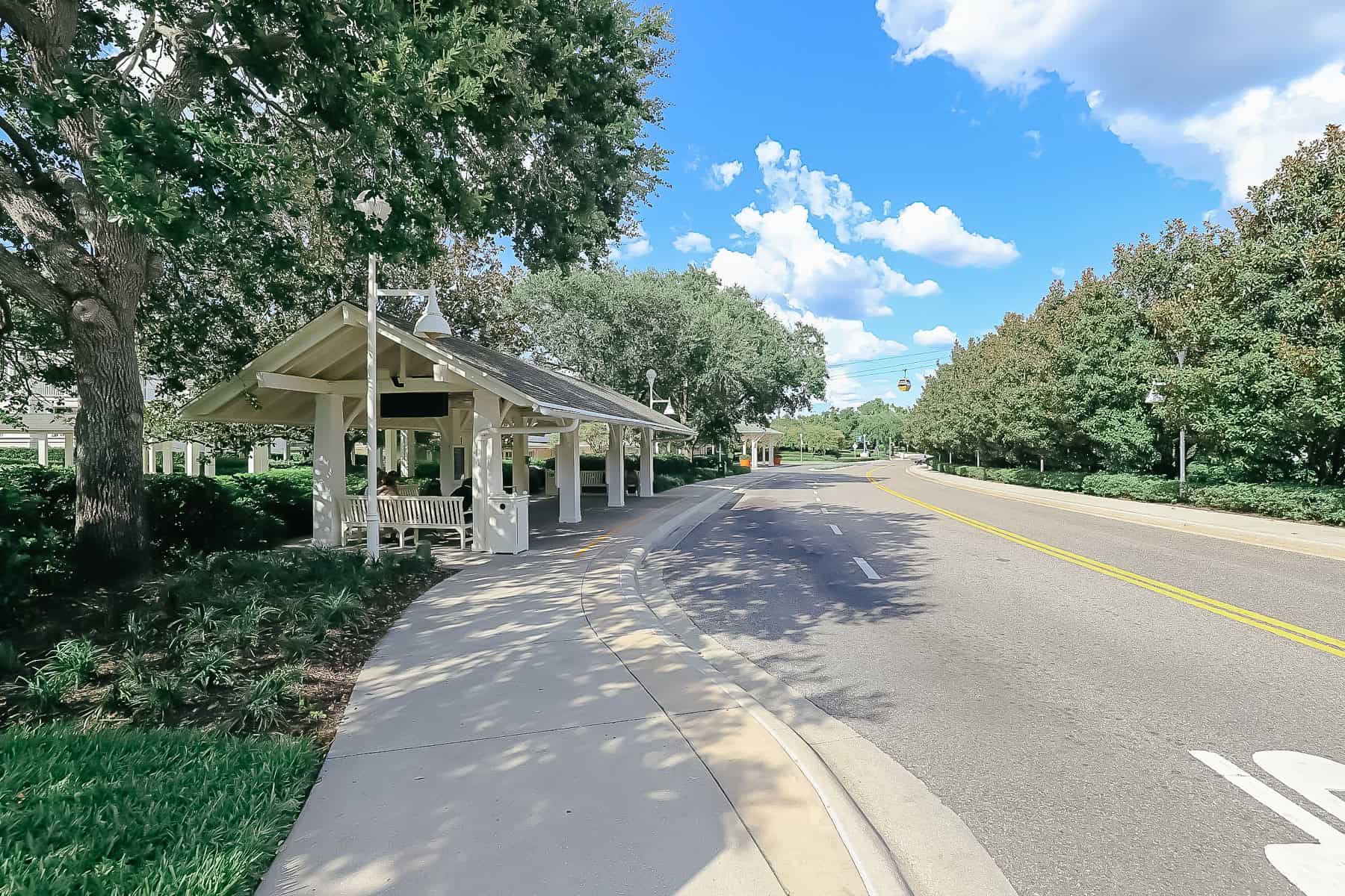 the bus stop at Disney's Boardwalk Inn 