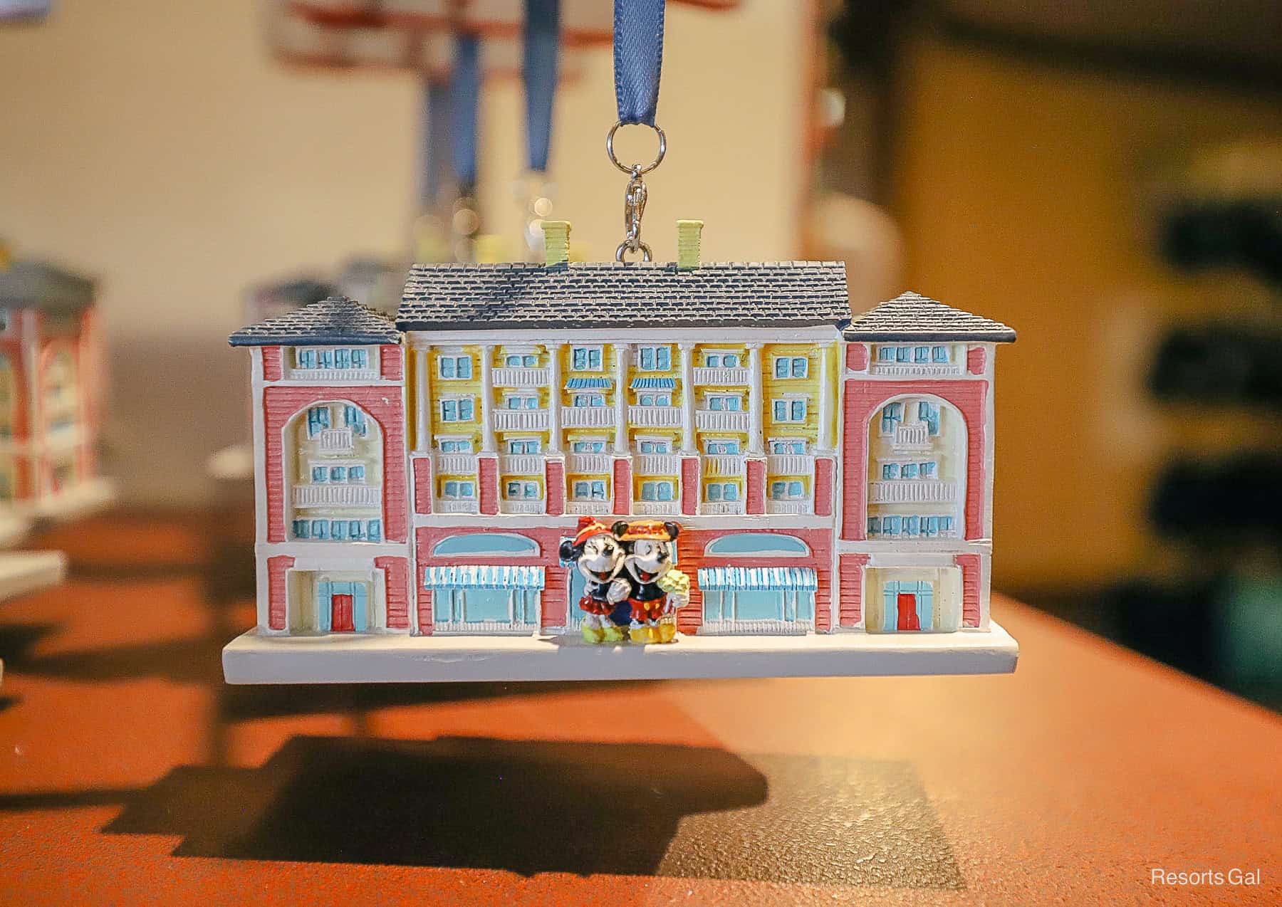 back side of Disney's Boardwalk Inn ornament featuring Mickey and Minnie Mouse 