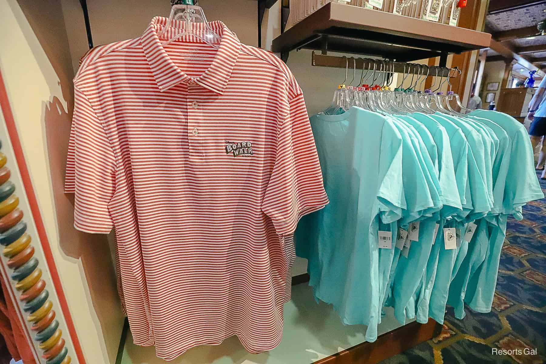 Disney's Boardwalk Resort striped polo shirt 