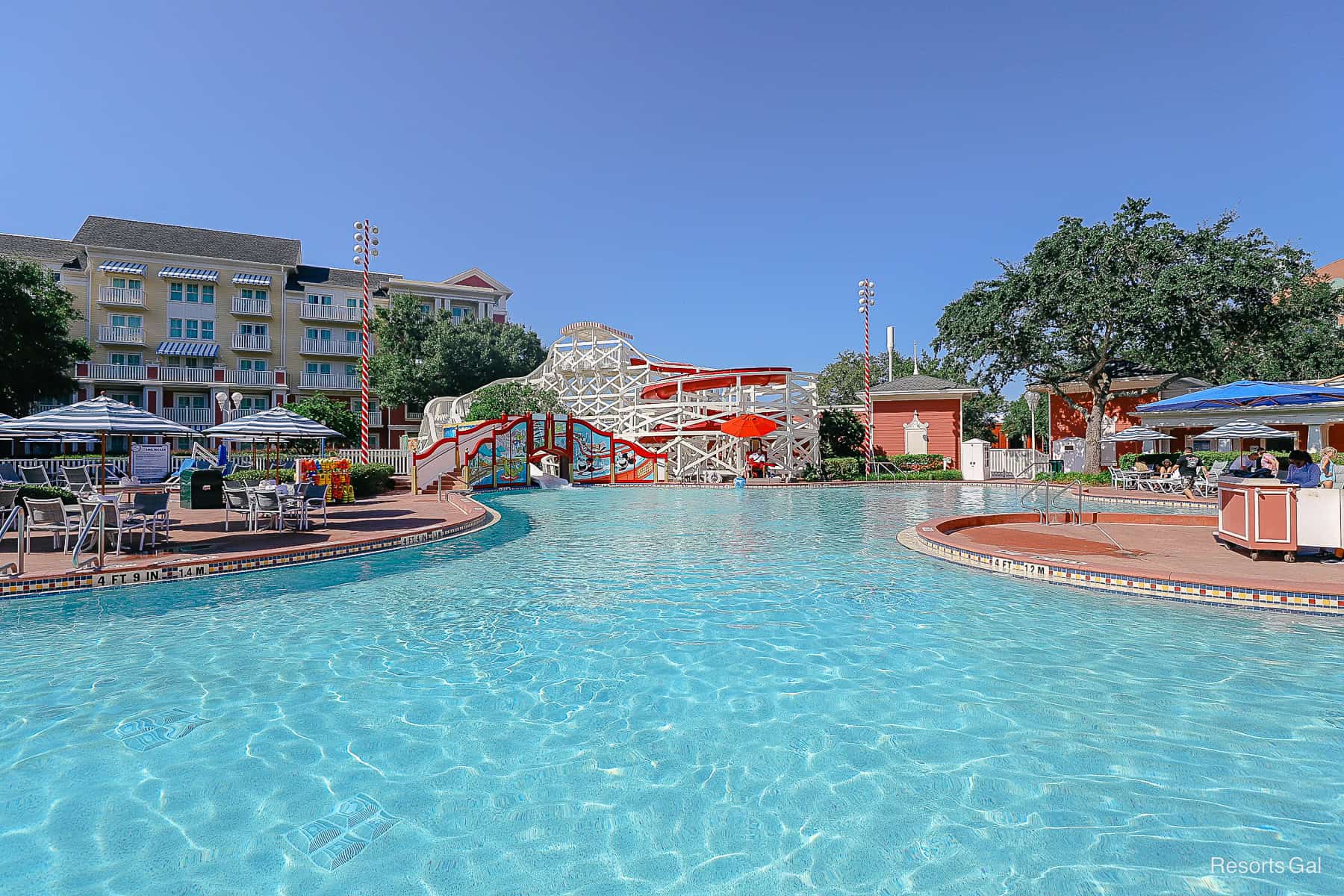 the hotel pool at Disney's Boardwalk 