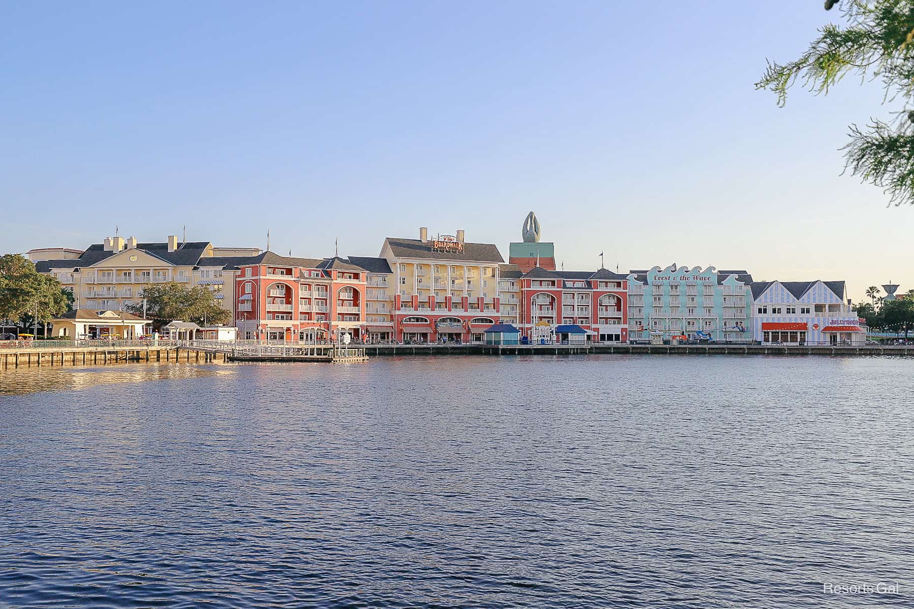 Disney's Boardwalk around sunset 