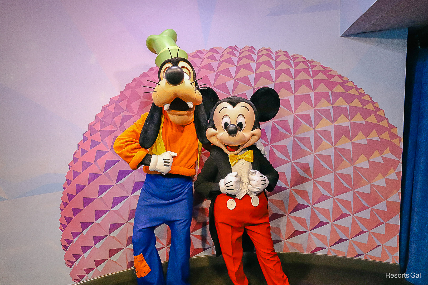 Goofy with Mickey Mouse at the Disney Visa Character Spot 