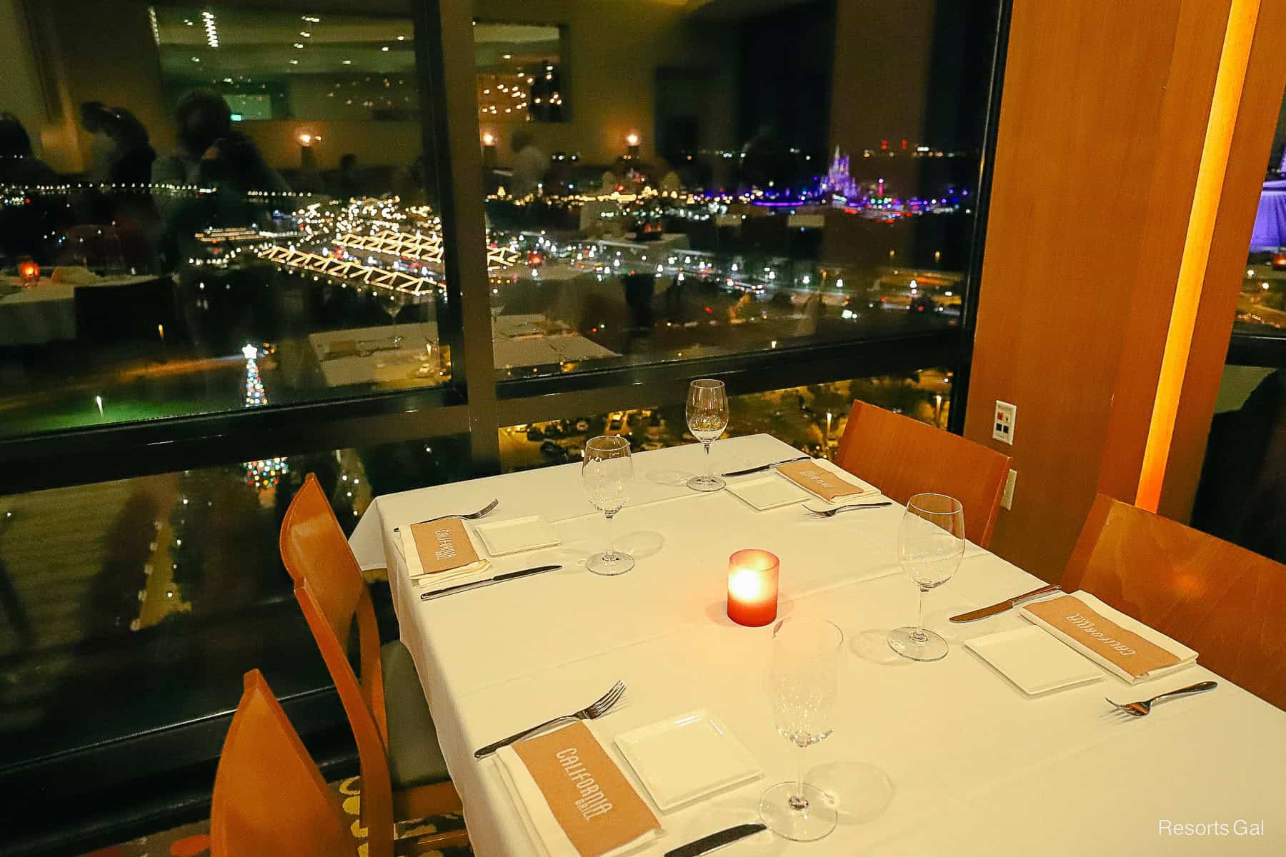 a table setting at Disney's California Grill restaurant at the Contemporary 