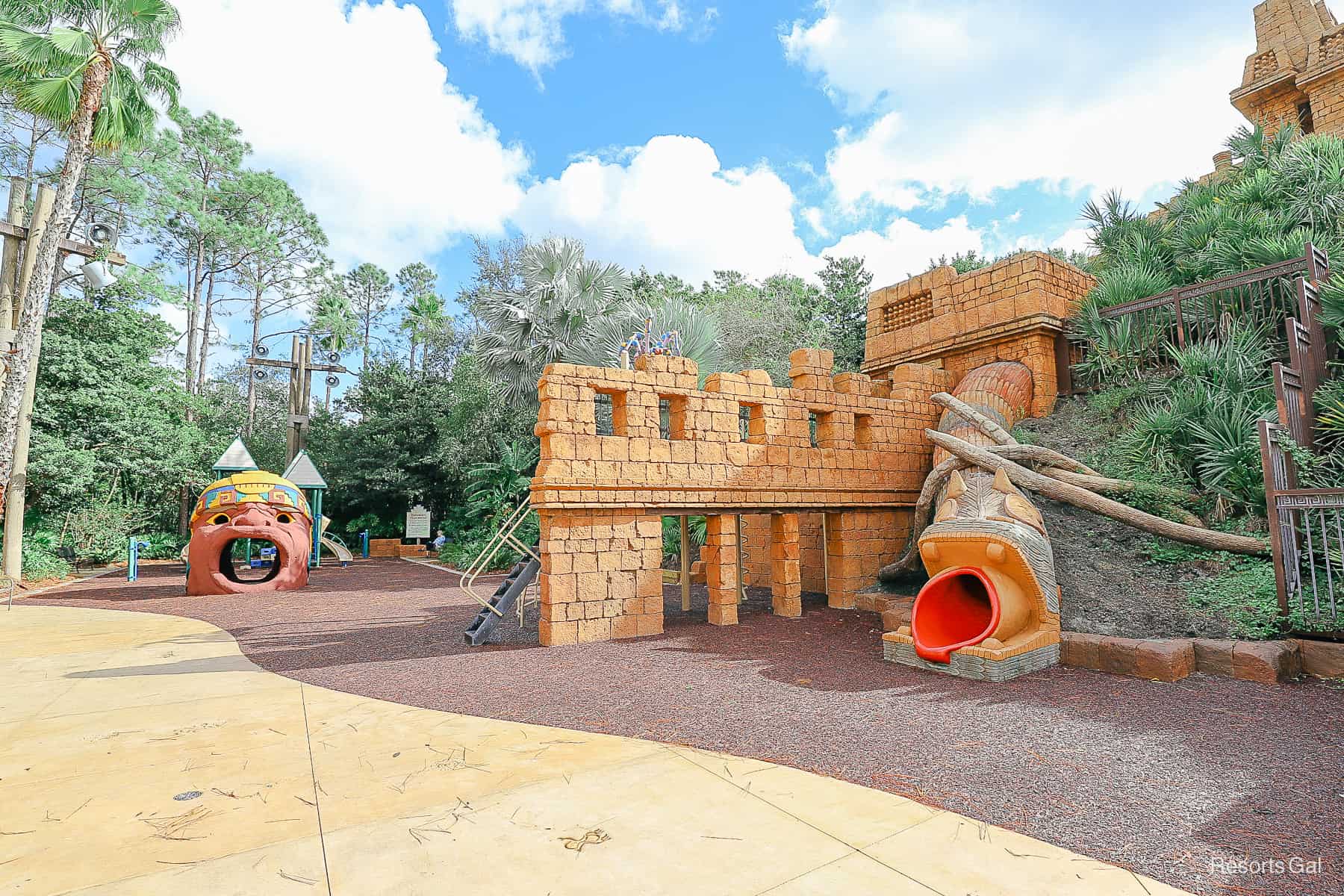 a playground with rubber cork flooring 