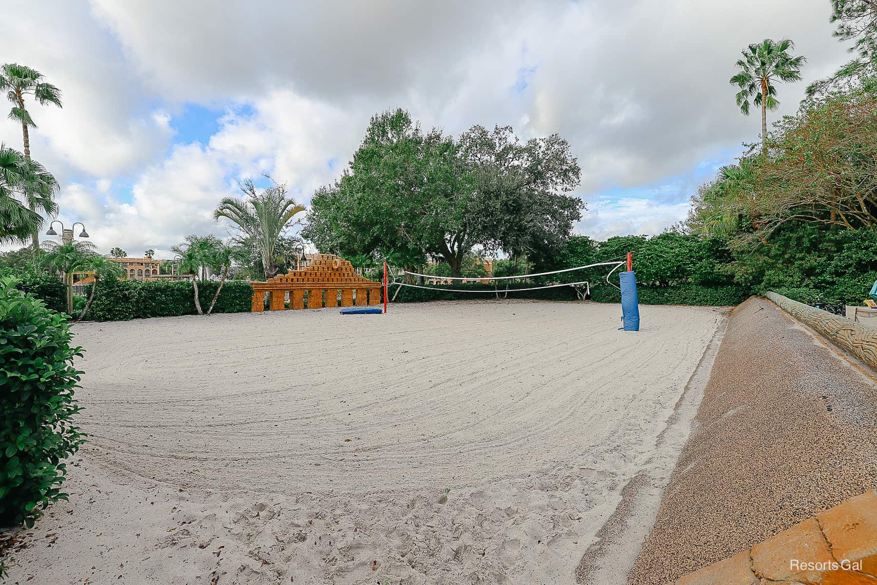 volleyball court with sand area 