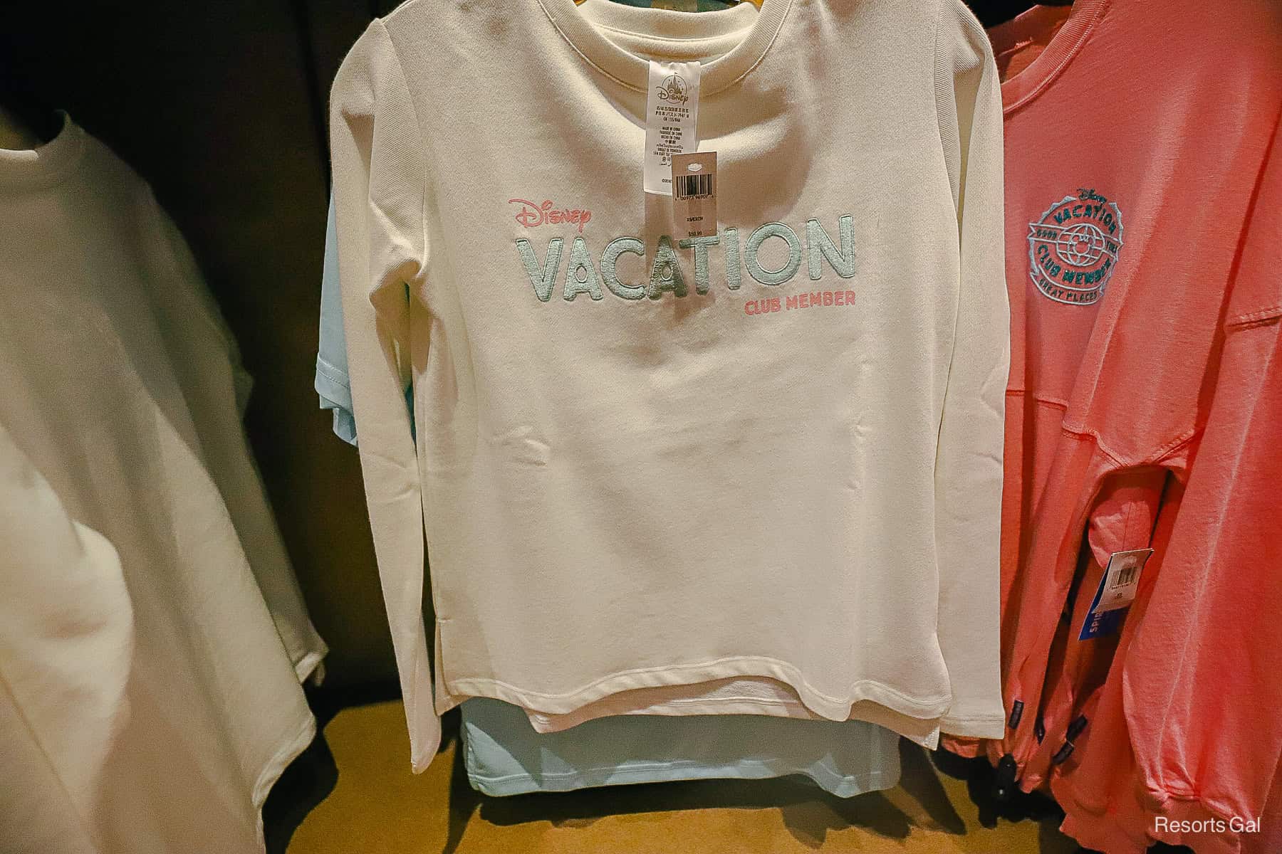 long sleeve DVC shirt with sea foam and pink colors 