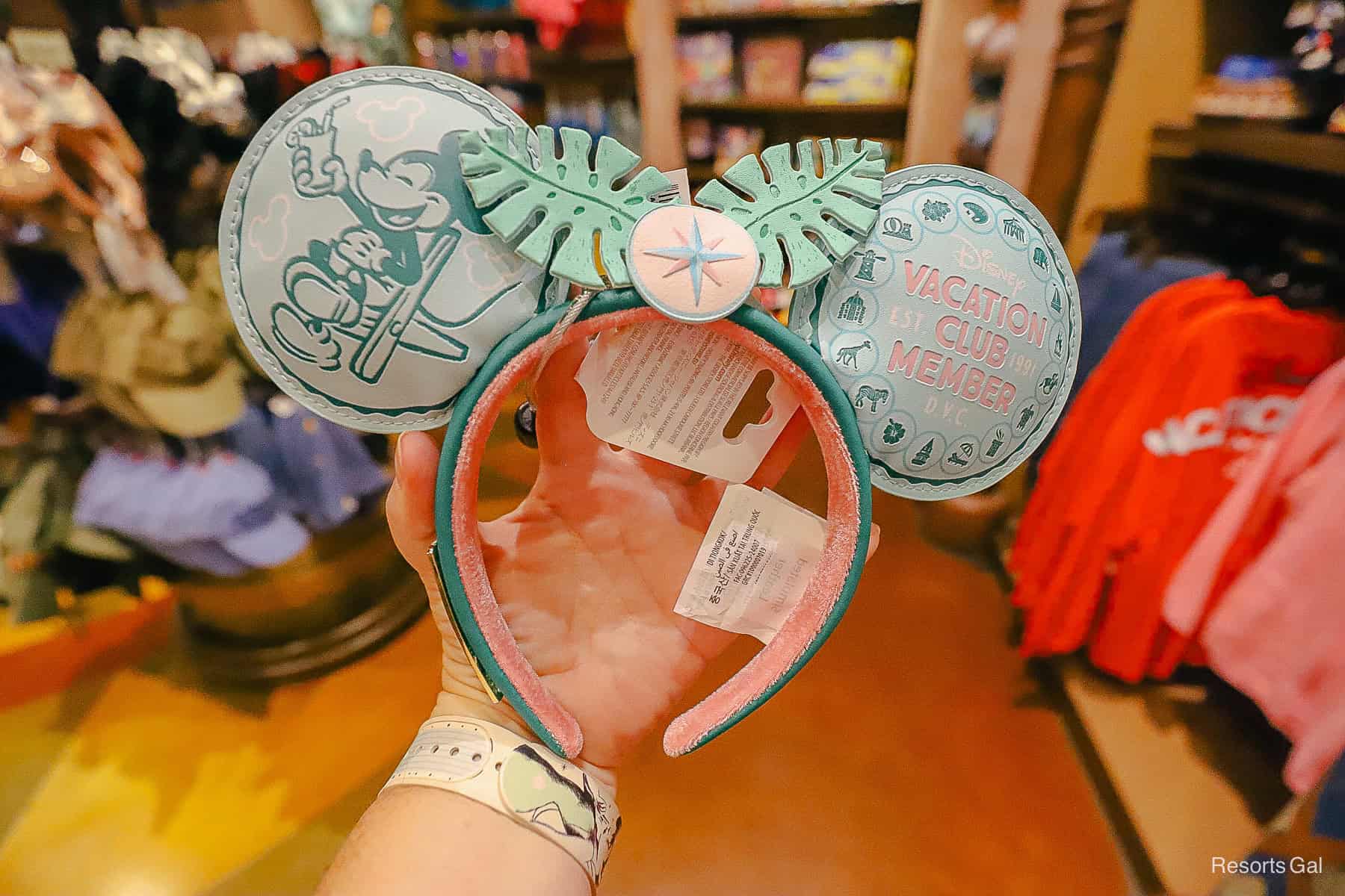 Minnie Ears with Disney Vacation Club Member on them 