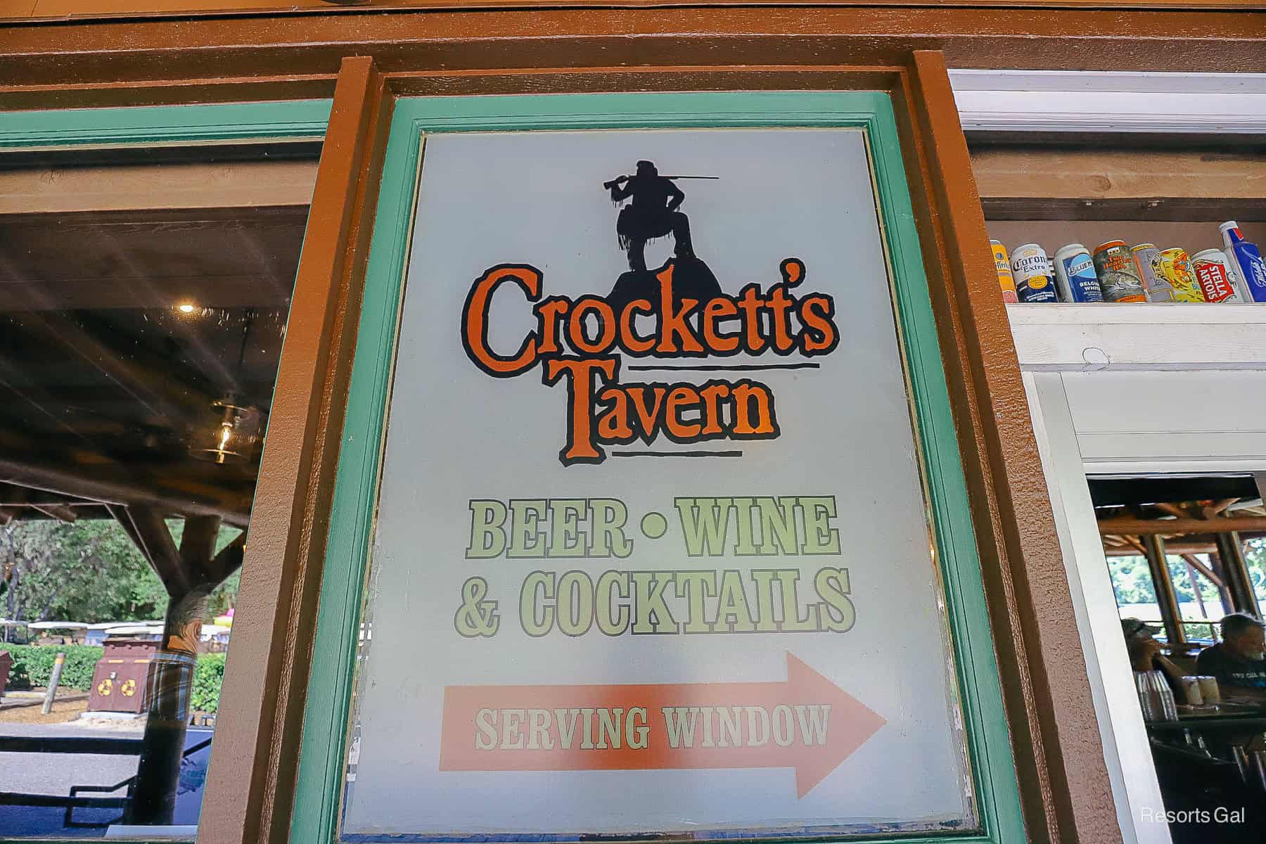 serving window for Crockett's Tavern at Disney's Fort Wilderness 