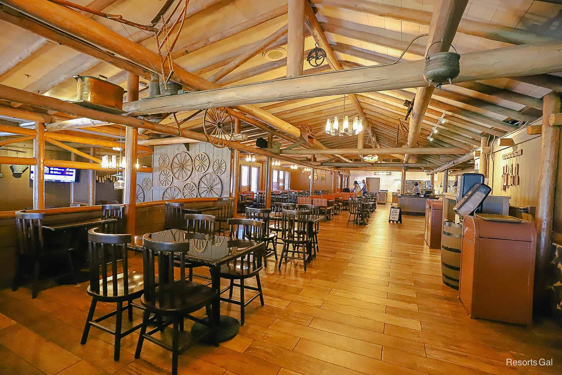 interior of a restaurant at fort wilderness 