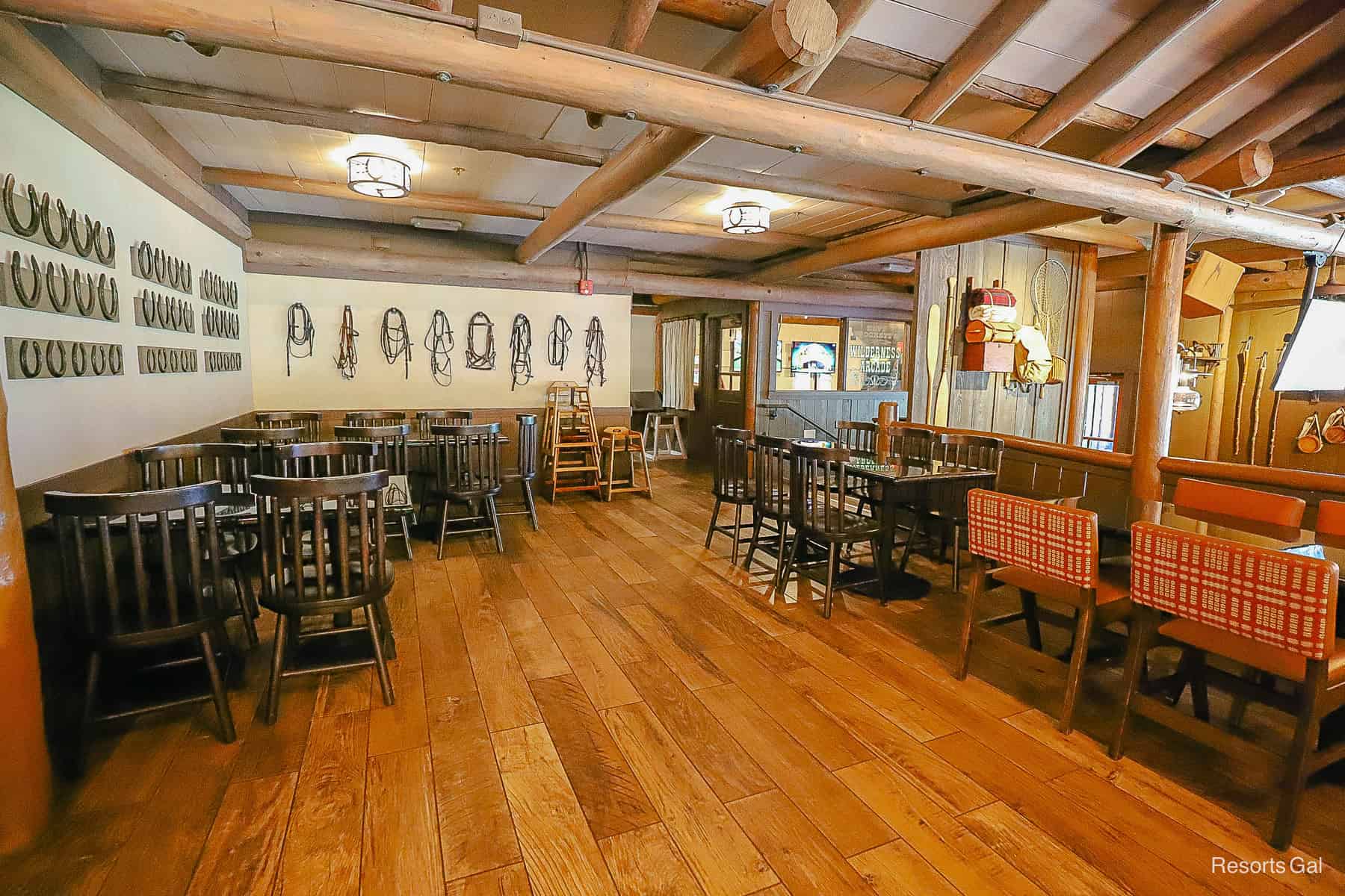 dining area inside Trail's End at Fort Wilderness 