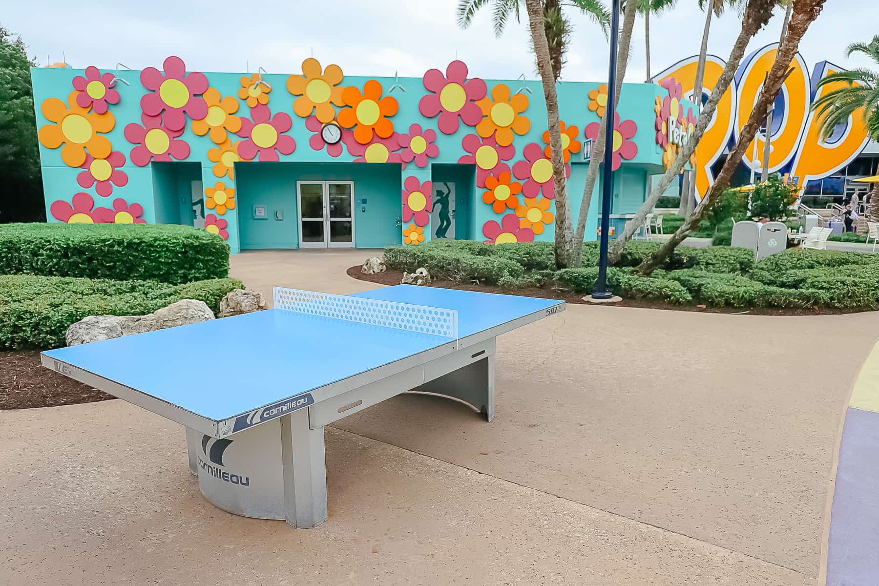 ping pong table games near the feature pool at Pop Century 