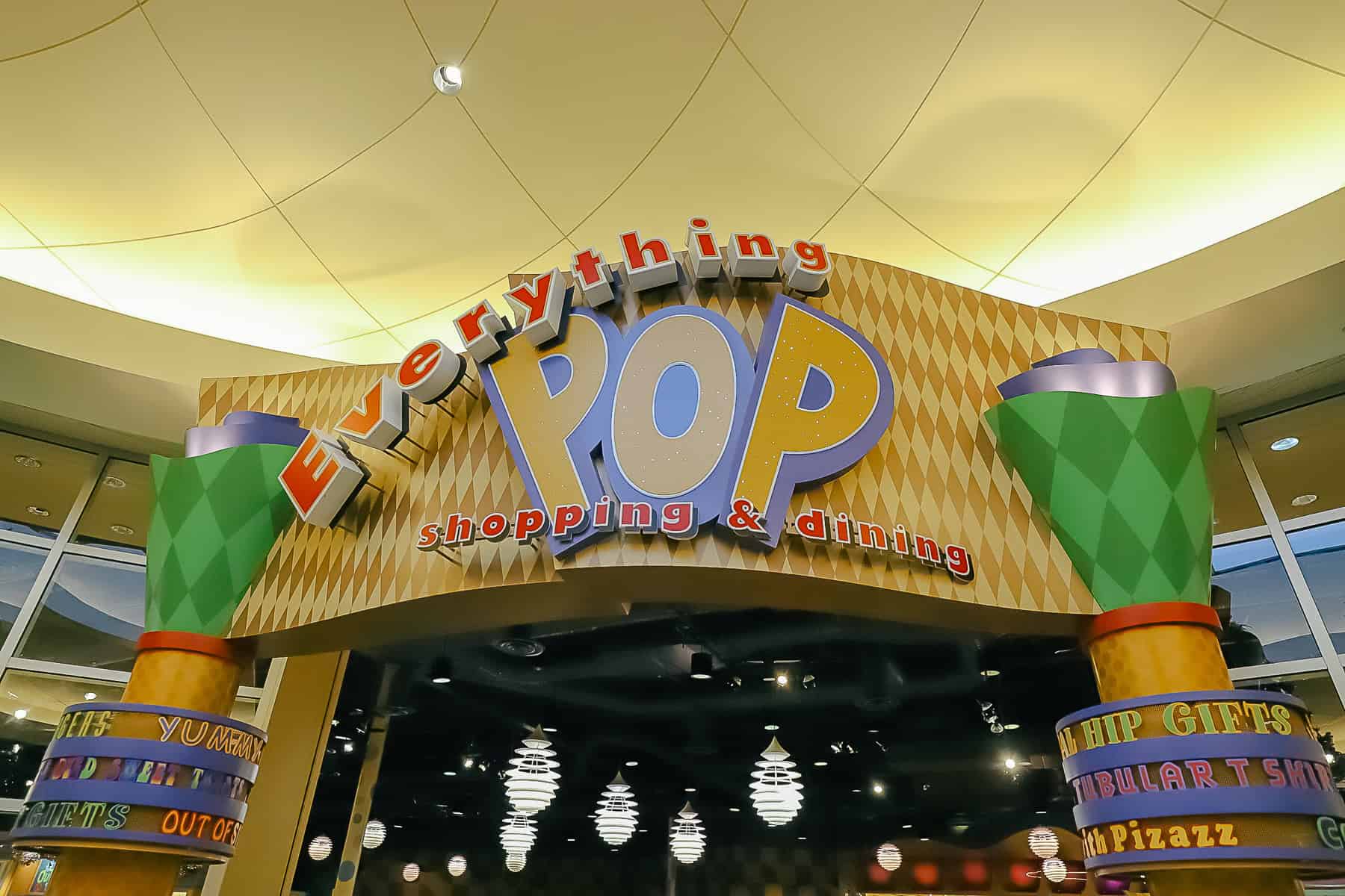 the entrance signage to Everything Pop Shopping and Dining 