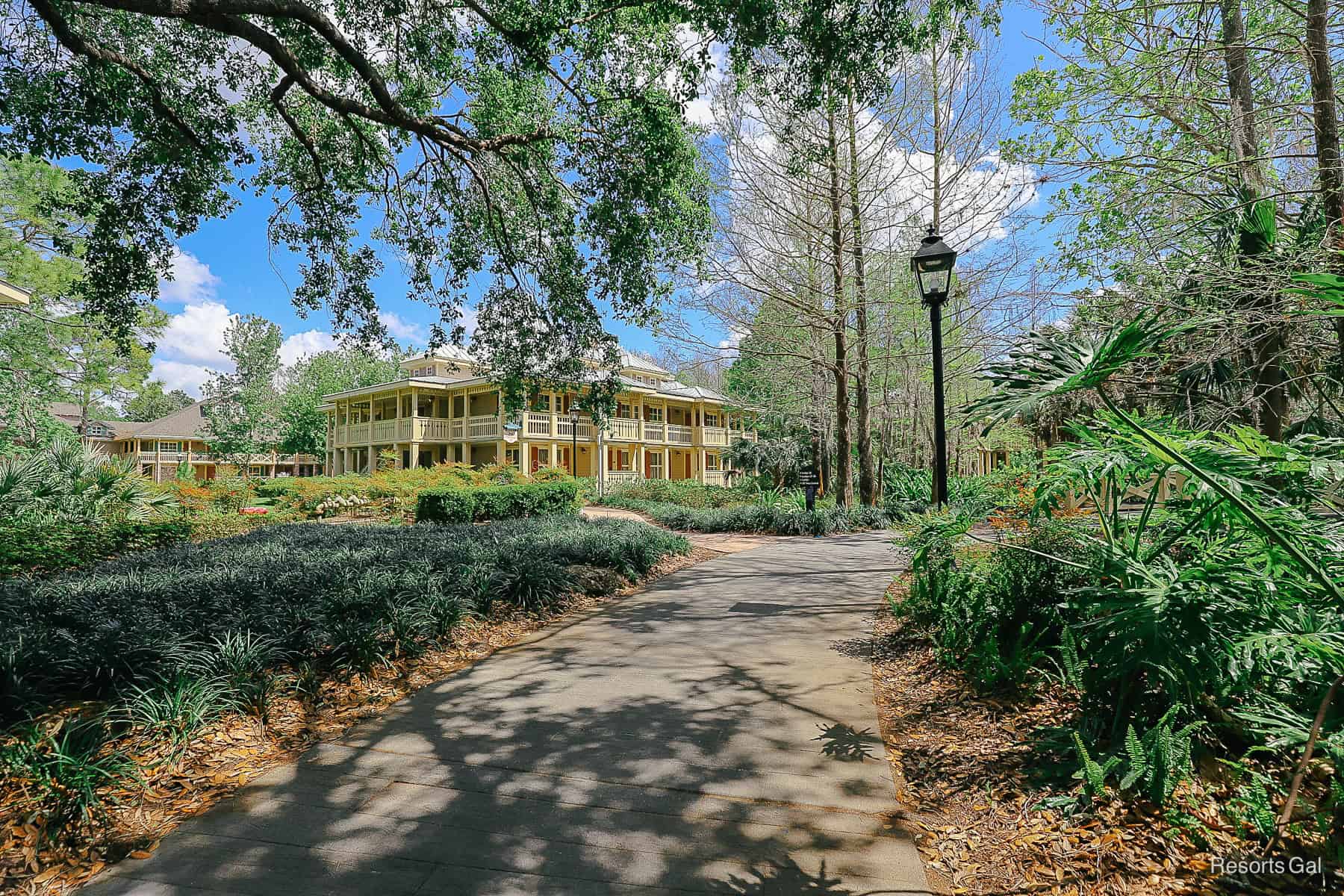 a walking path to the rooms at Alligator Bayou preferred section at Port Orleans Riverside 