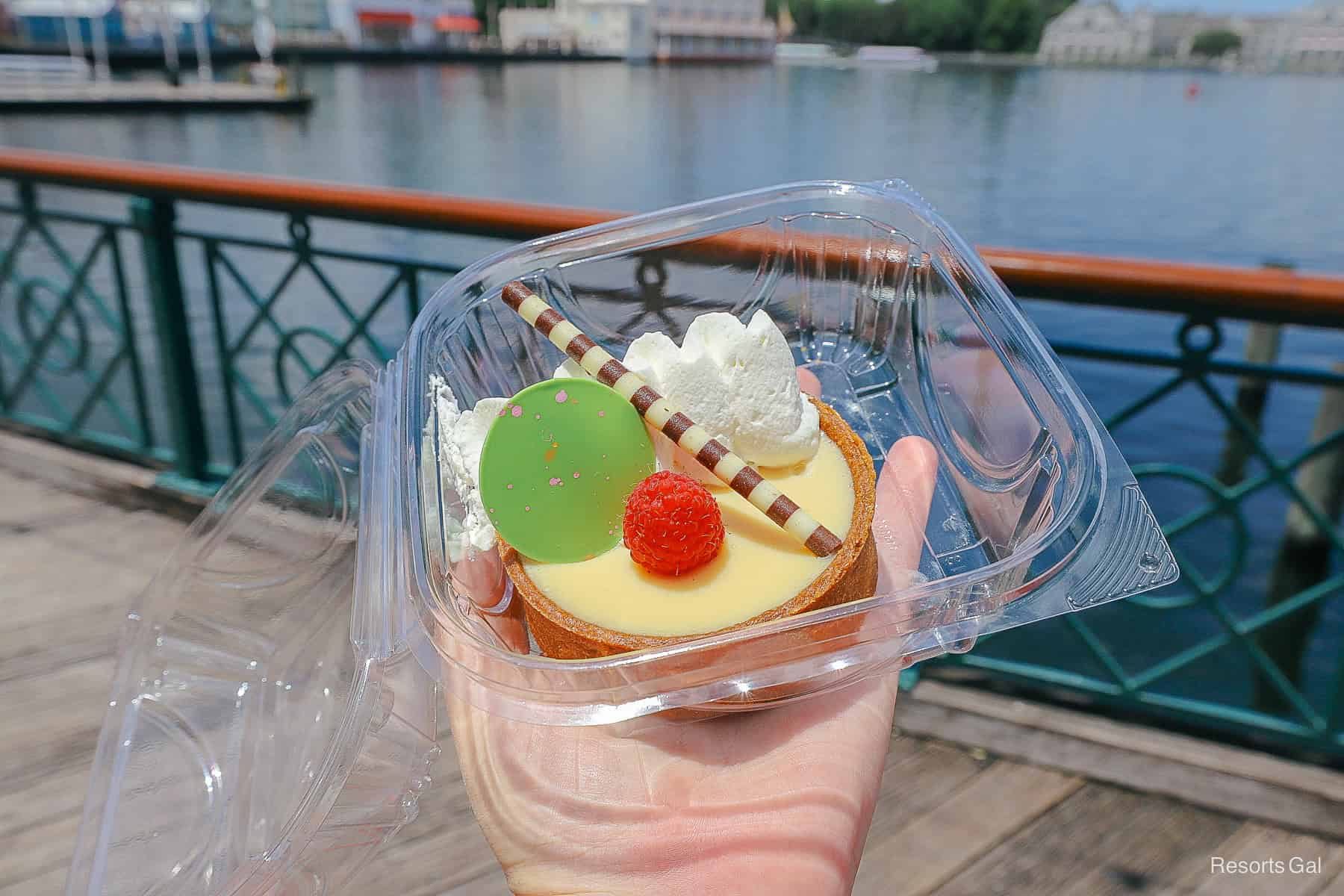 a dessert of key lime tart available on Disney's Boardwalk 