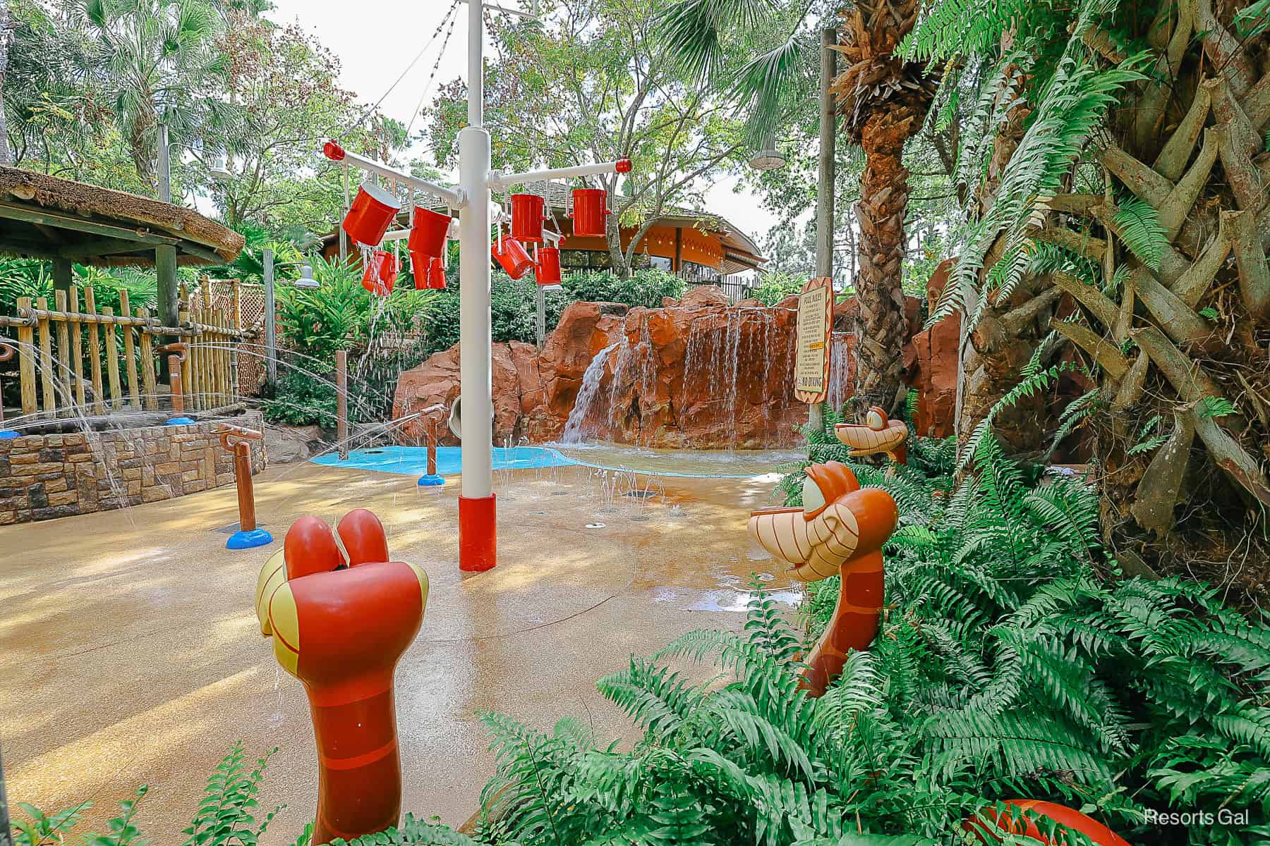 an aquatic play area at Disney's Animal Kingdom Lodge 