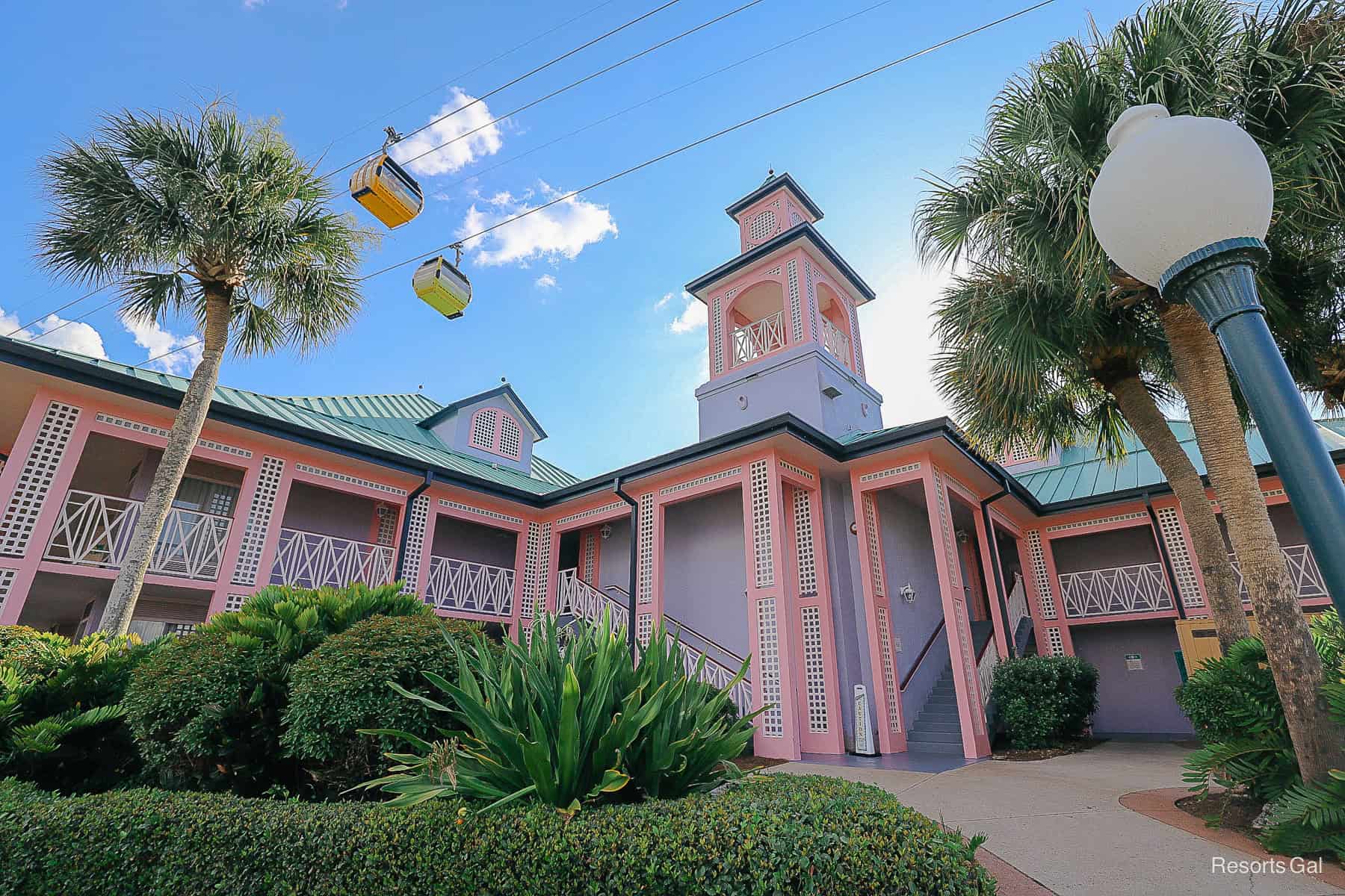 a building in Aruba at Disney's Caribbean Beach with staircases