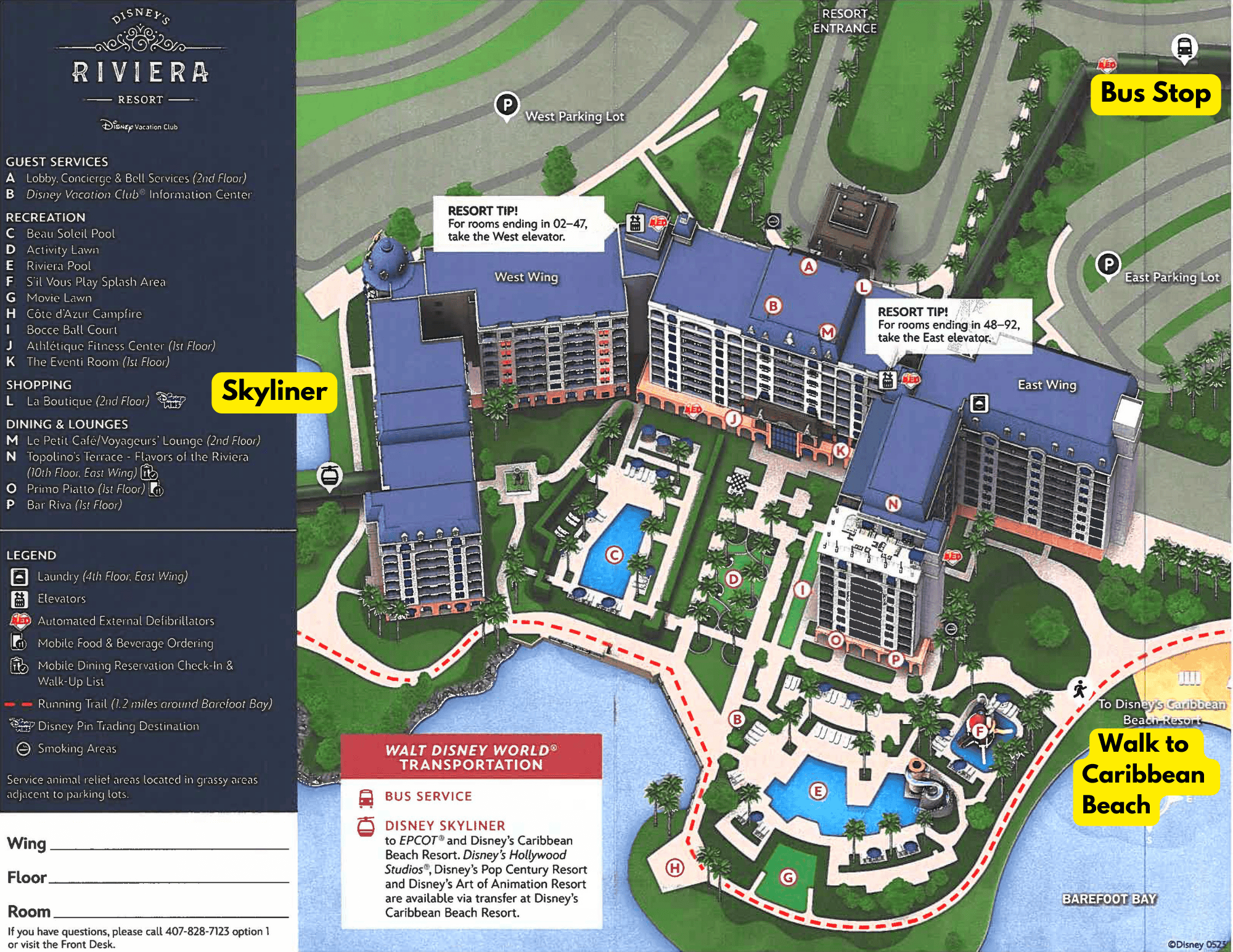 Disney's Riviera Resort Transportation Map 