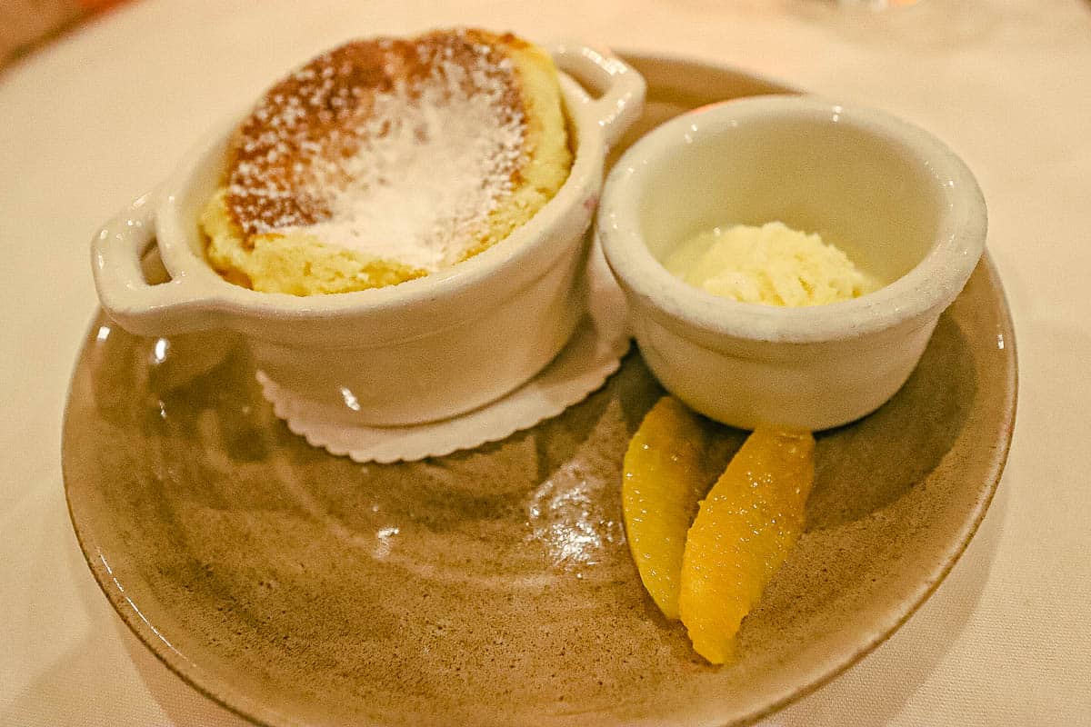 the Grand Marnier Creme Brulee from California Grill signature dining 