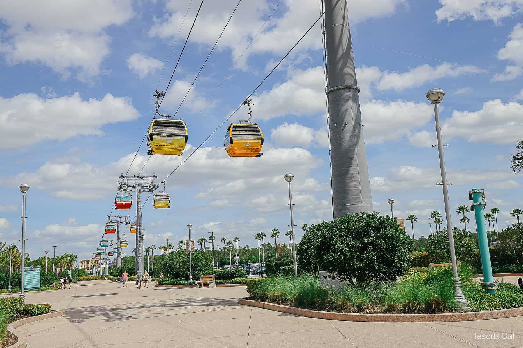 the Skyliner route between Disney's Hollywood Studios and Caribbean Beach 