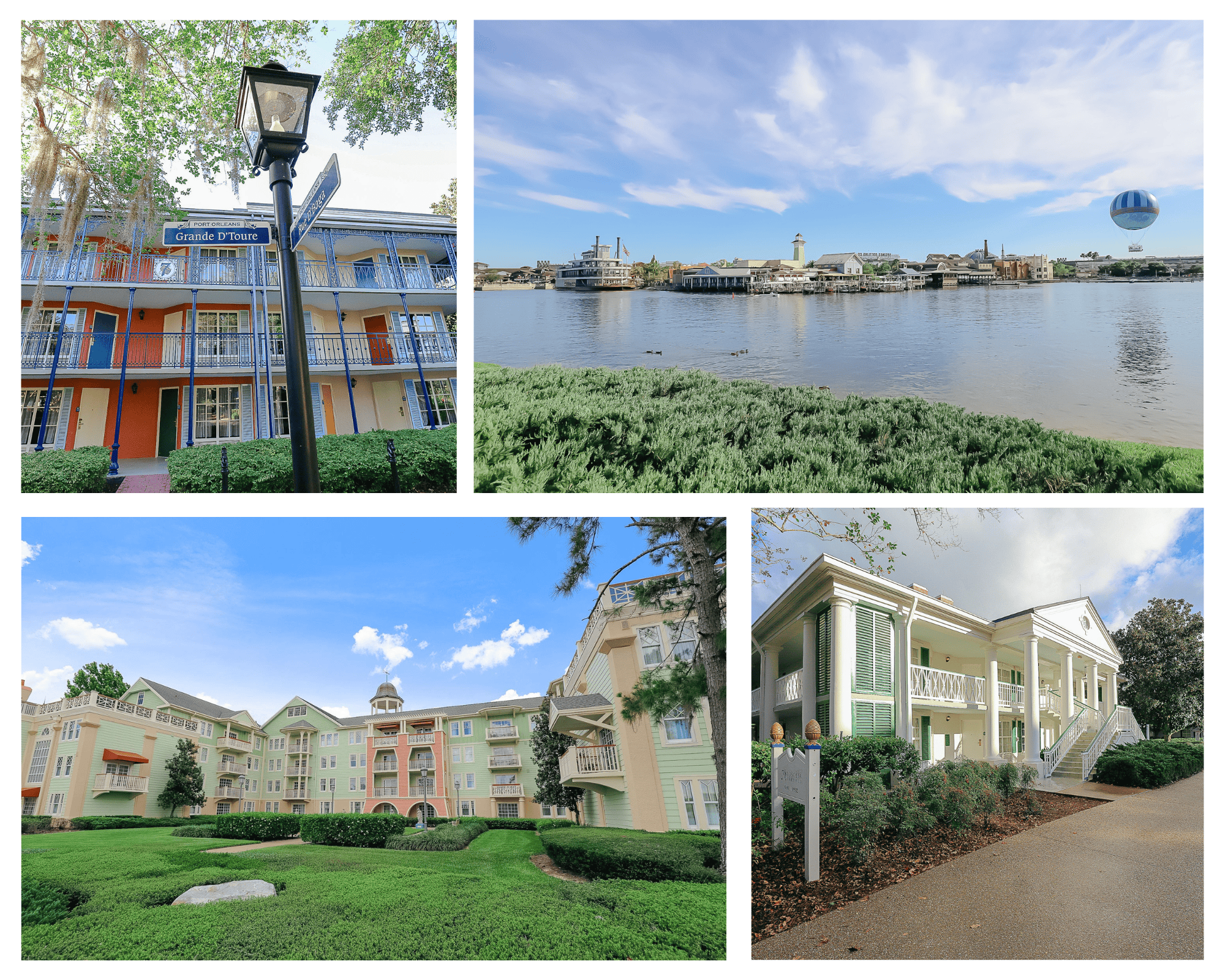 a collage of images representing the Disney Springs Resort Area