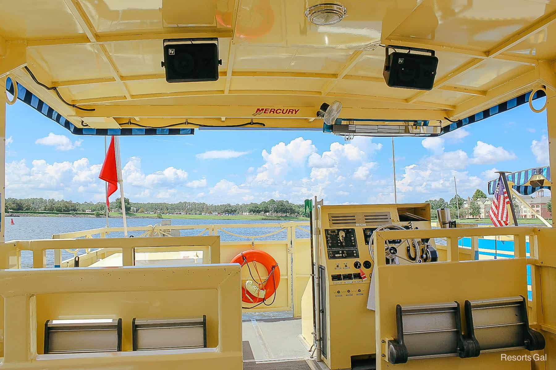 seats that fold up for wheel chairs and ECVS on the Disney Springs boats 