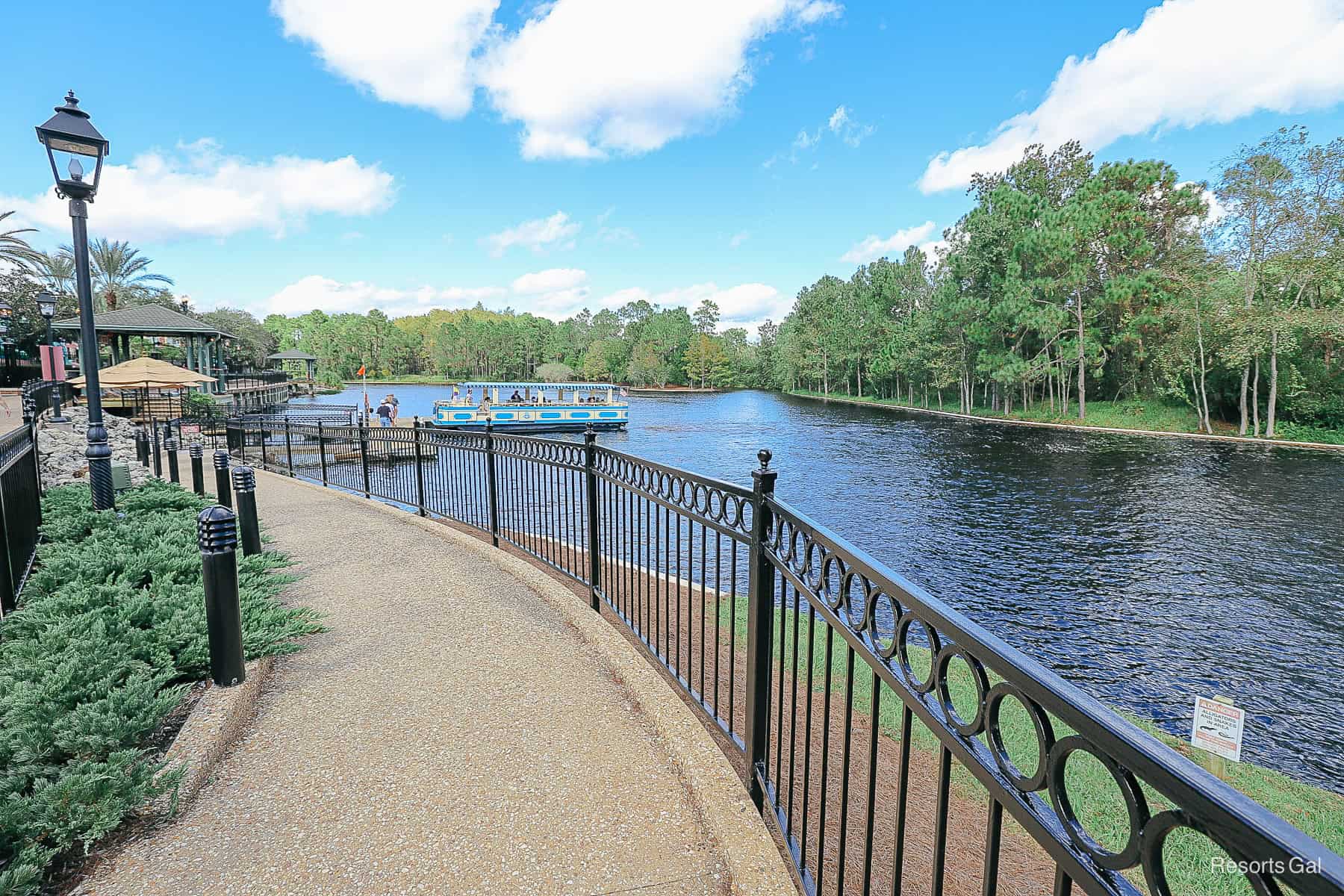 the boat dock at Port Orleans French Quarter 