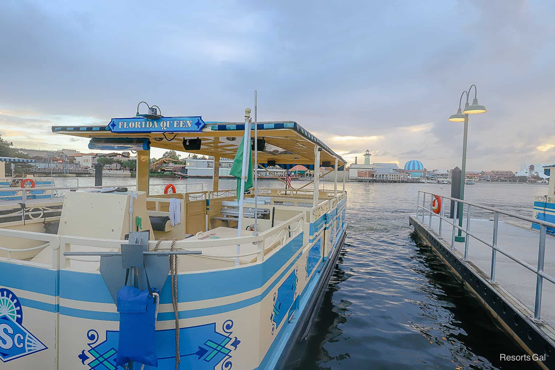 Each of the water taxis have names. This one is Florida Queen. 