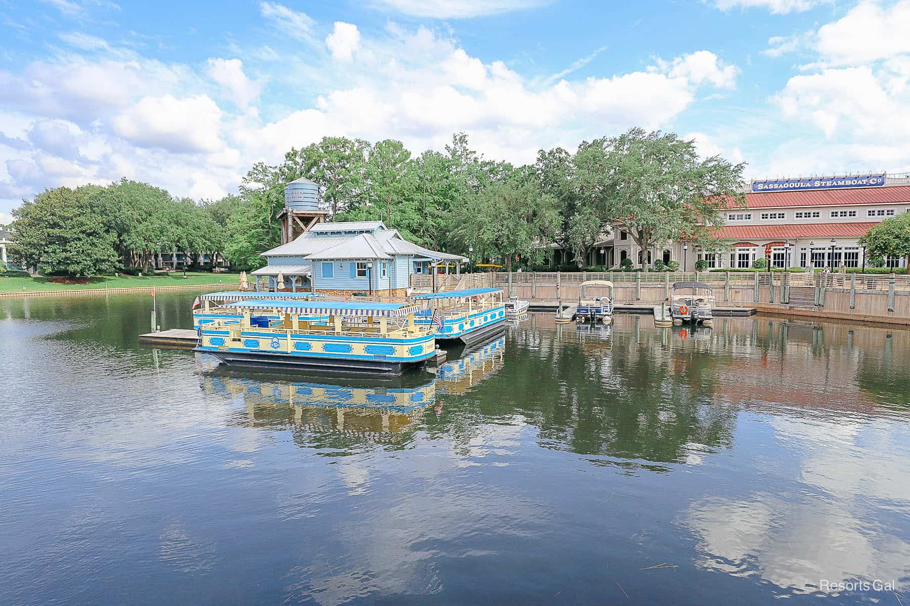 the Port Orleans Riverside boat dock 