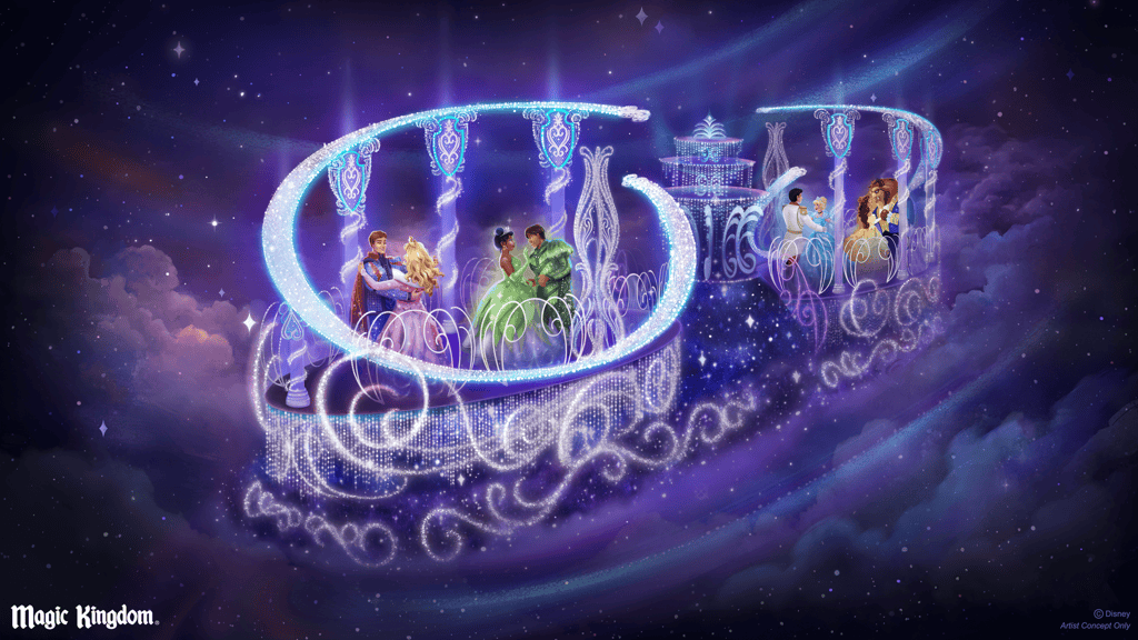 concept art float with princesses for Disney Starlight parade 