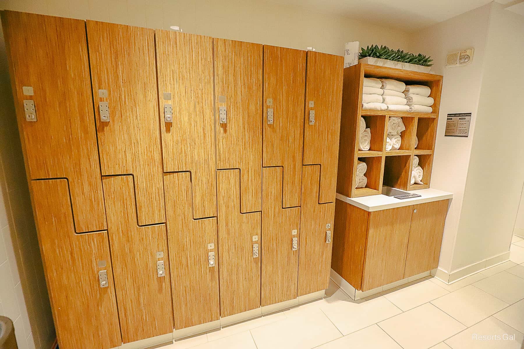 complimentary lockers for guests to store items while using the pools