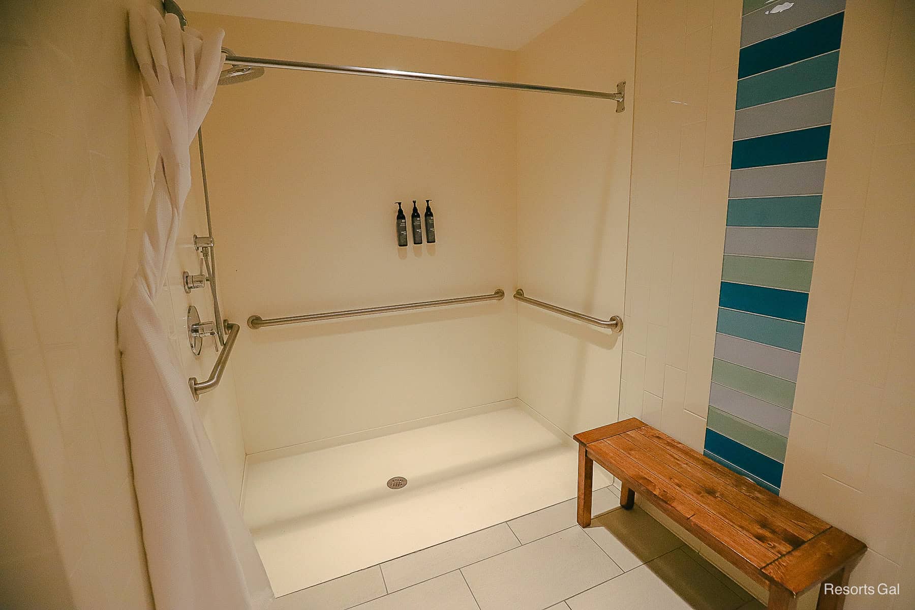 shows an accessible shower 