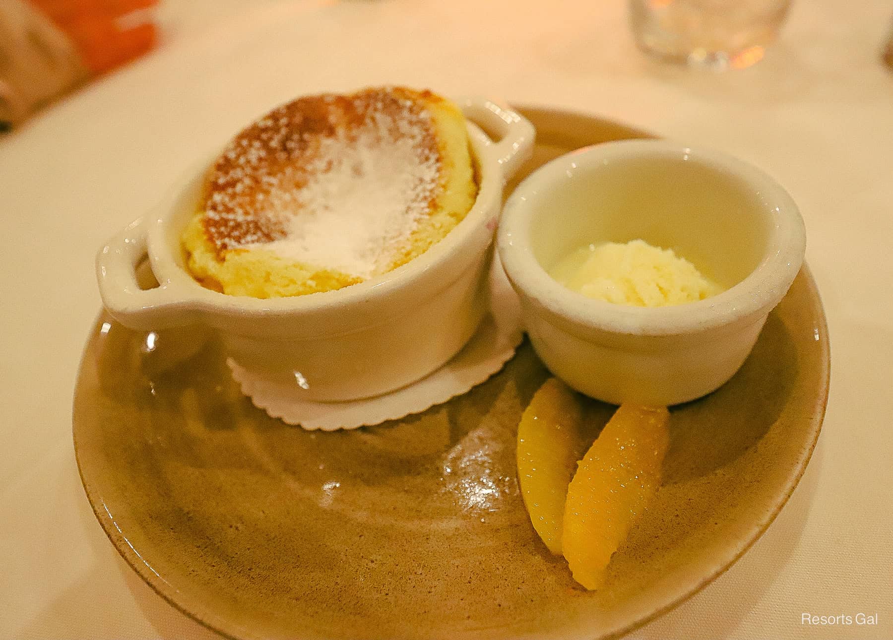 orange souffle dessert from California Grill 