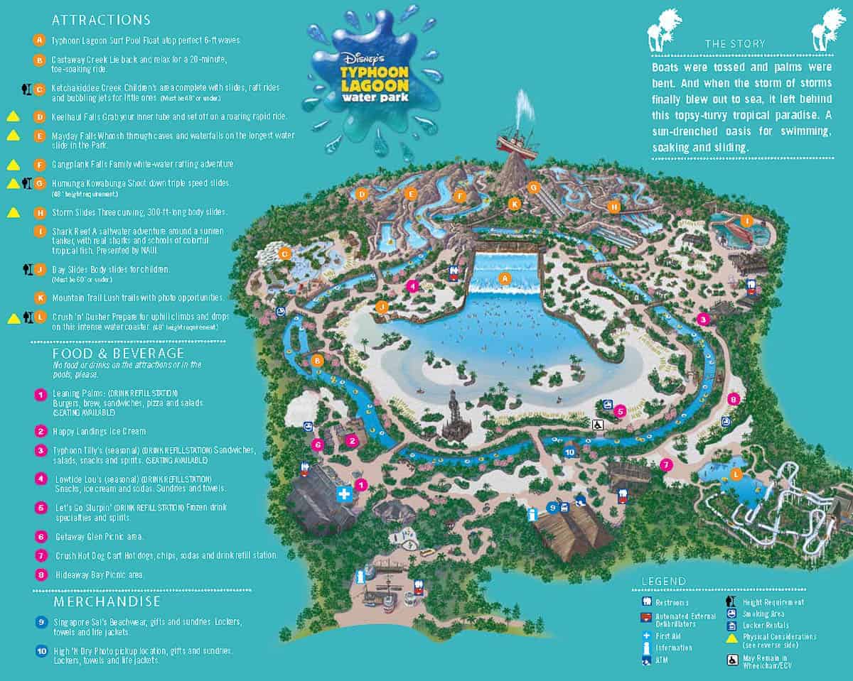 Disney's Typhoon Lagoon Map 