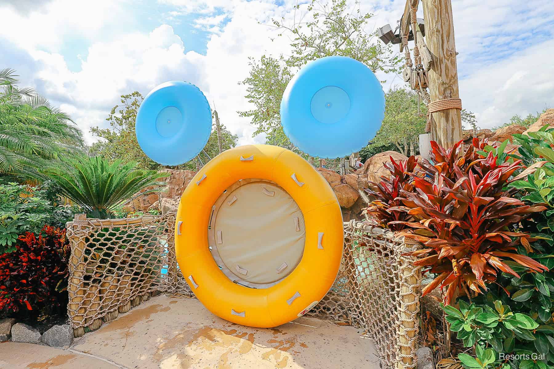 a giant Mickey-shaped float at Typhoon Lagoon