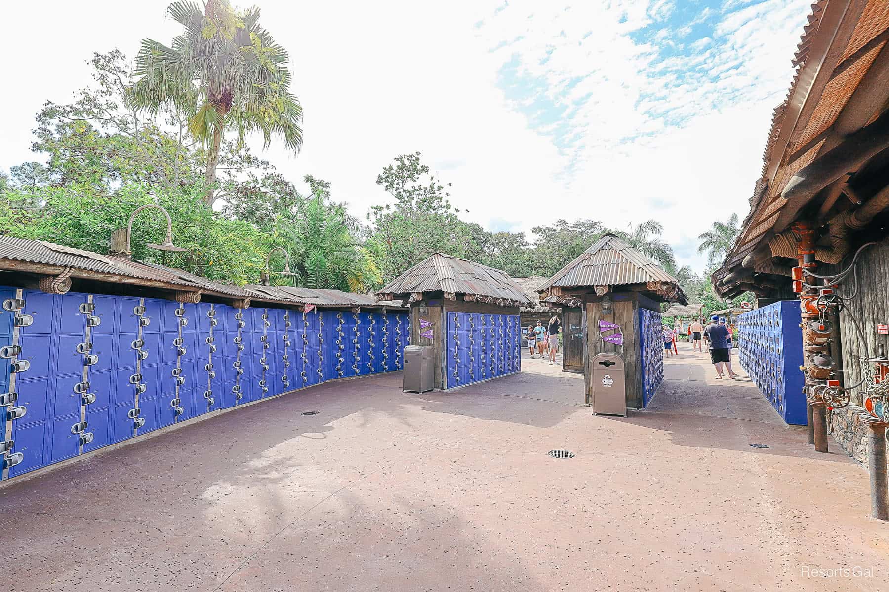 rows of lockers at Disney's Typhoon Lagoon