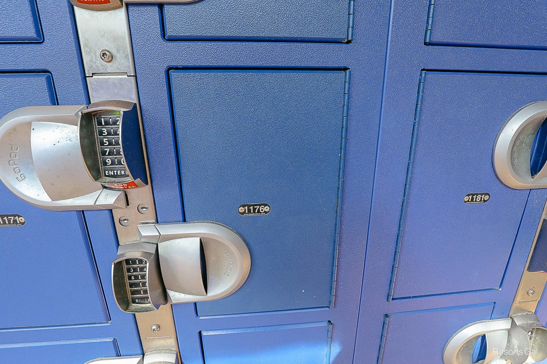 a row of standard size lockers 