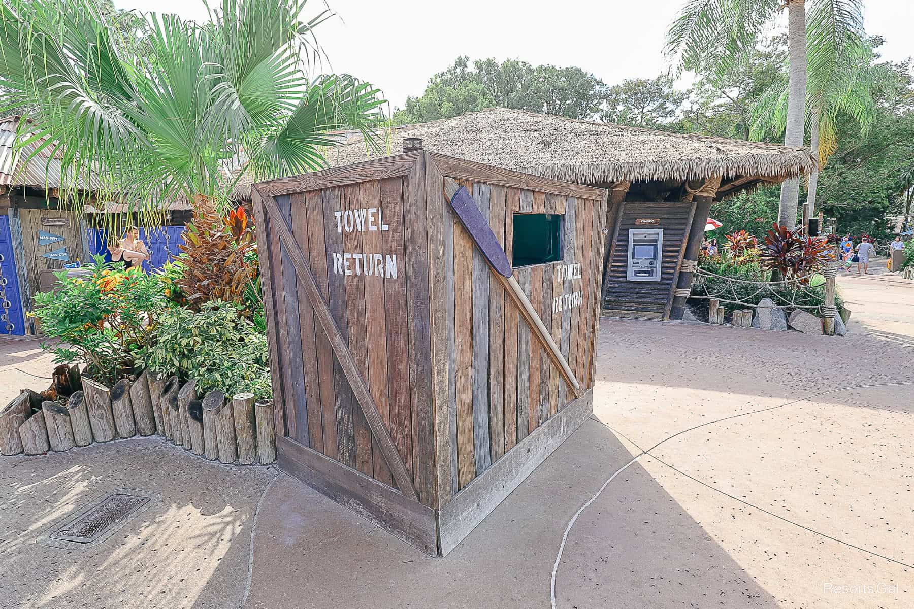 a towel return at Typhoon Lagoon 