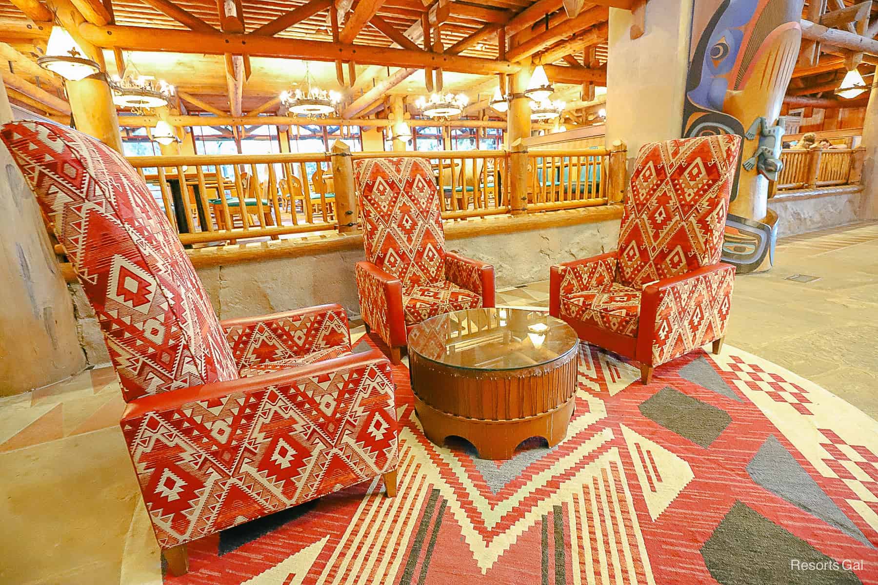 seating areas in the lobby 