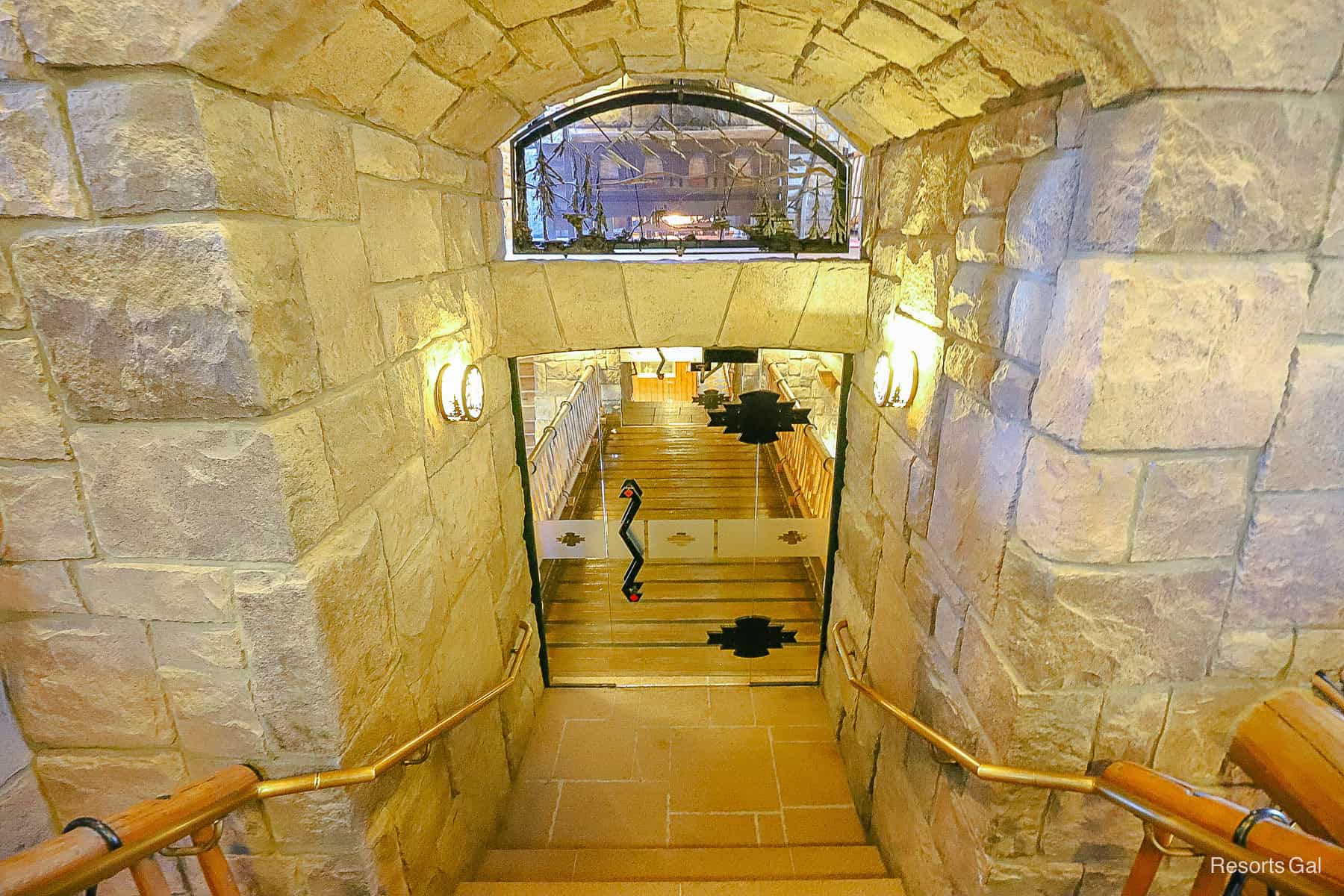 stairs to the Wilderness Lodge lobby 