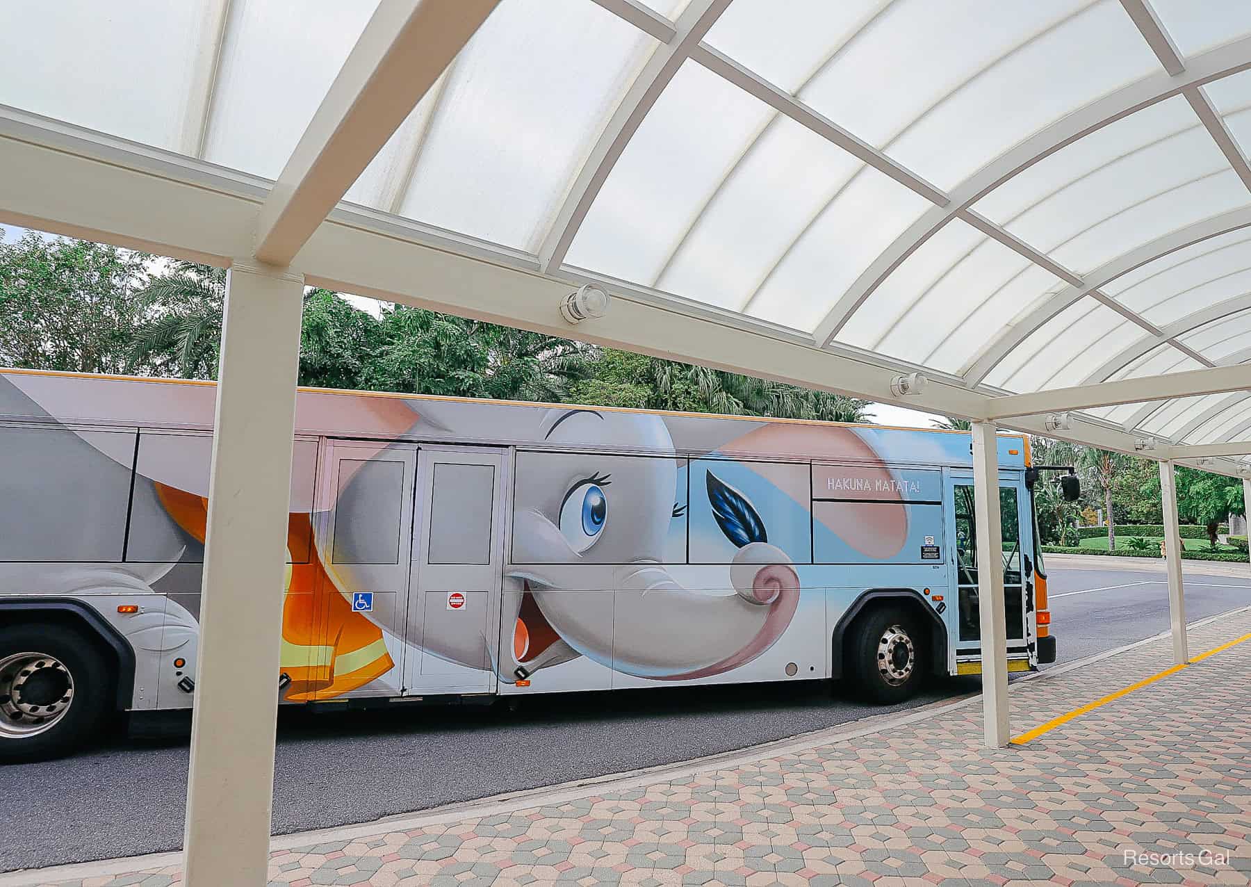 a Dumbo bus wrap at Disney World 