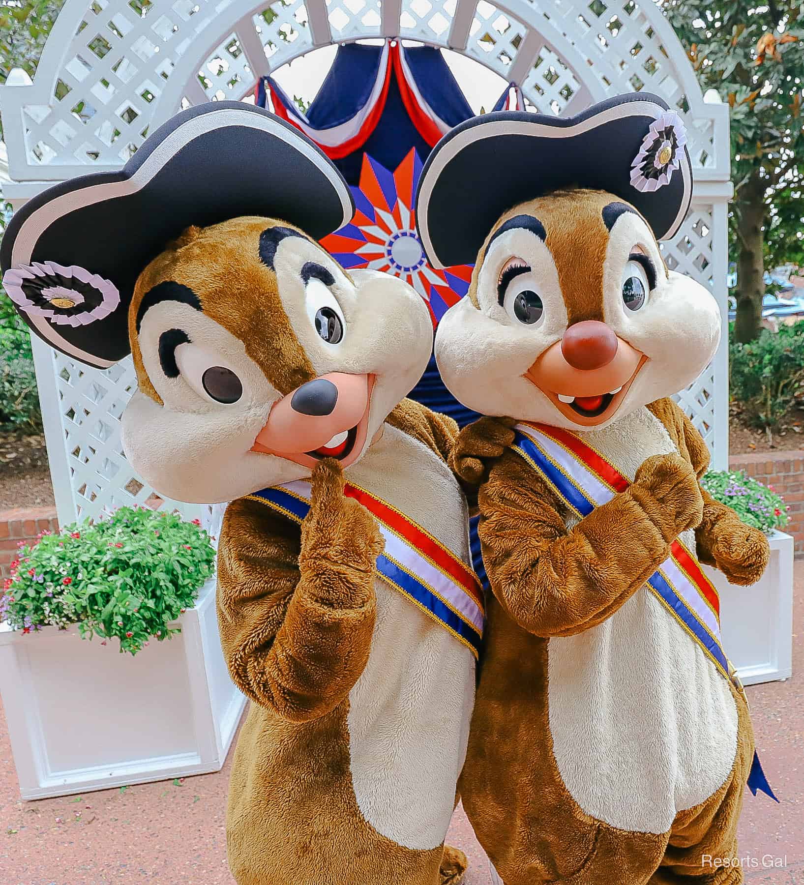 Chip and Dale at Epcot on the Fourth of July