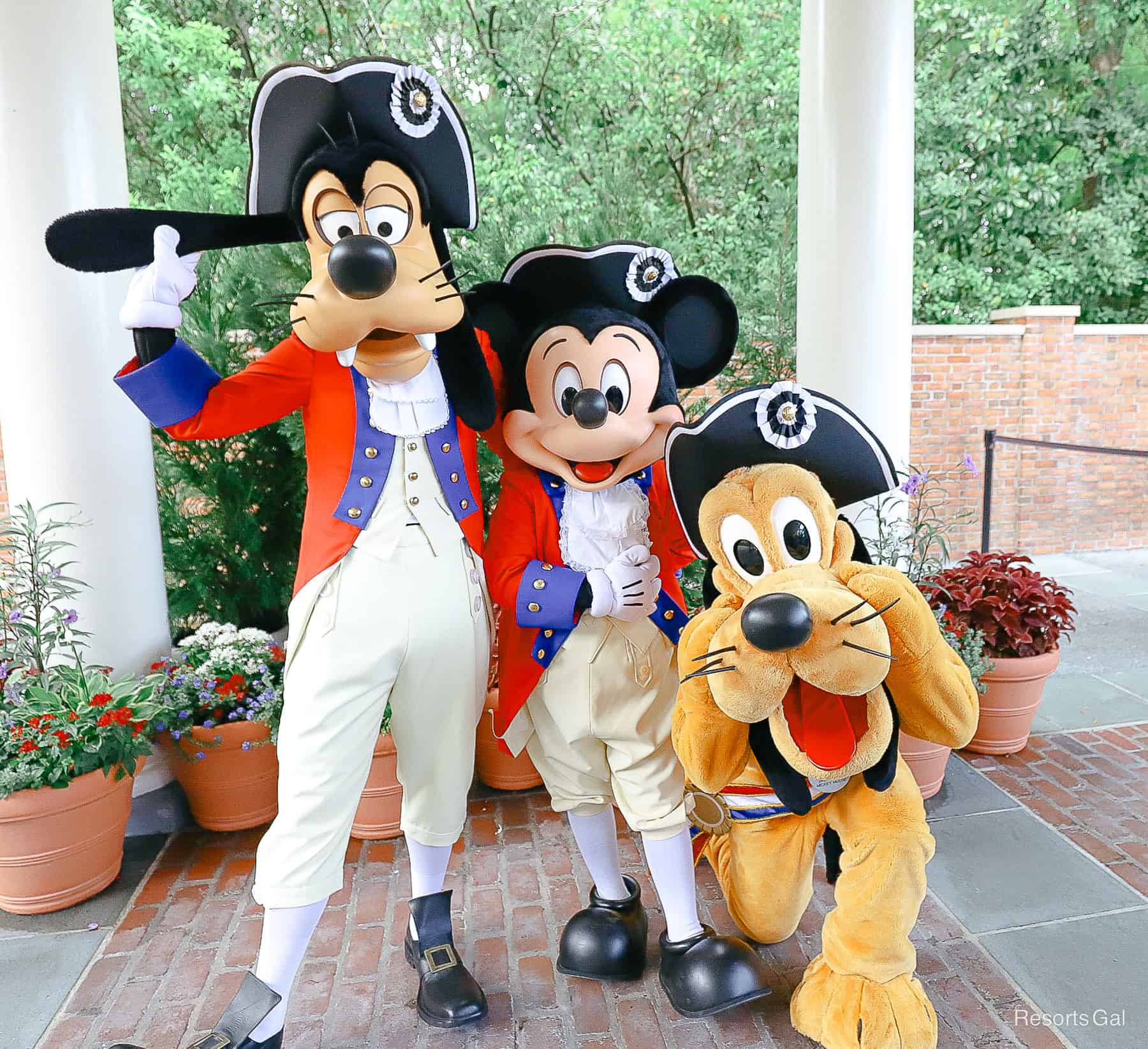 Goofy with Mickey and Pluto on the 4th of July 