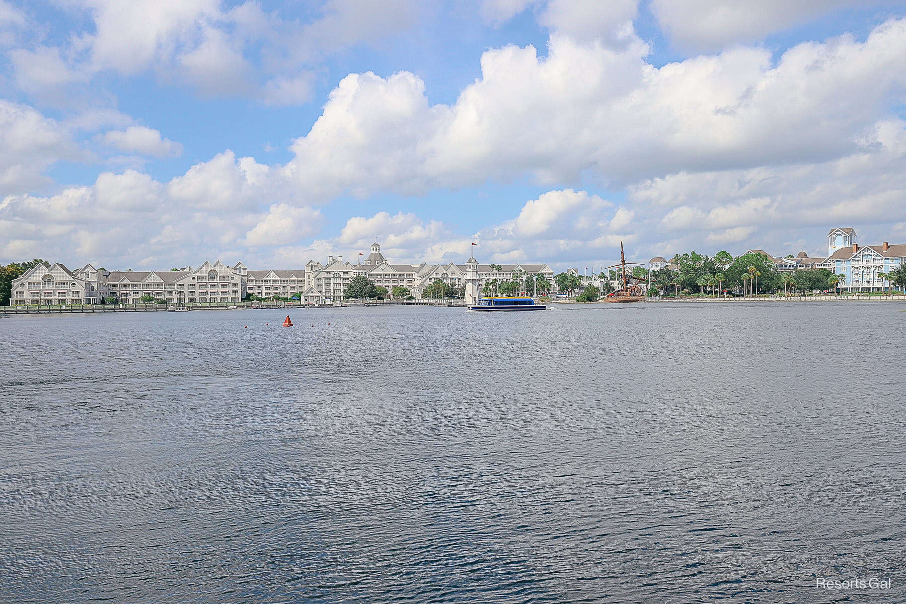 the Beach and Yacht Club with the Lighthouse in the center of the photo