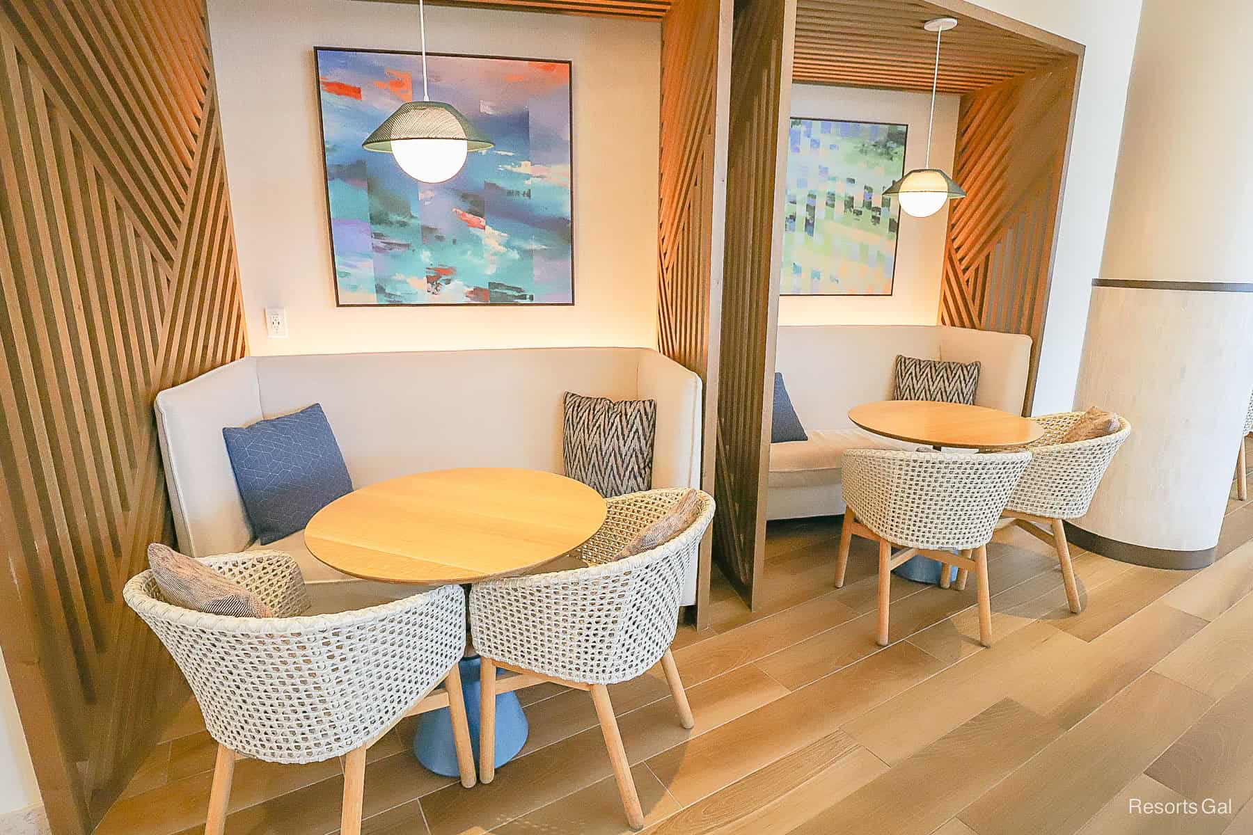 private dining areas in one section of the lobby of the Swan Reserve 