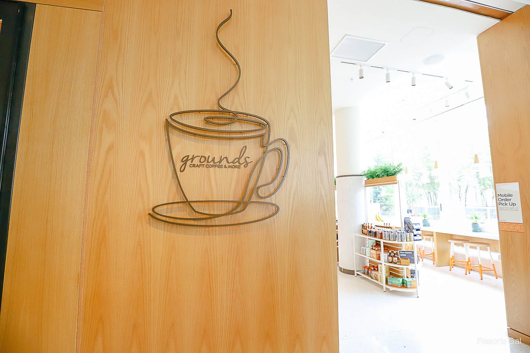 a Grounds coffee logo at the Swan Reserve 